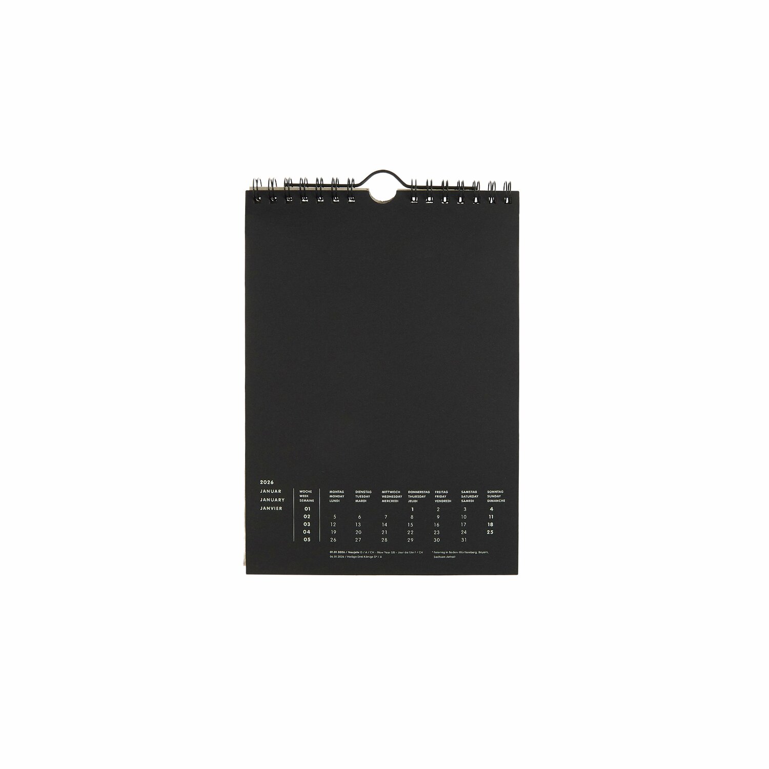 Bastelkalender 2026 A5 Farbe Schwarz von Rico Design
