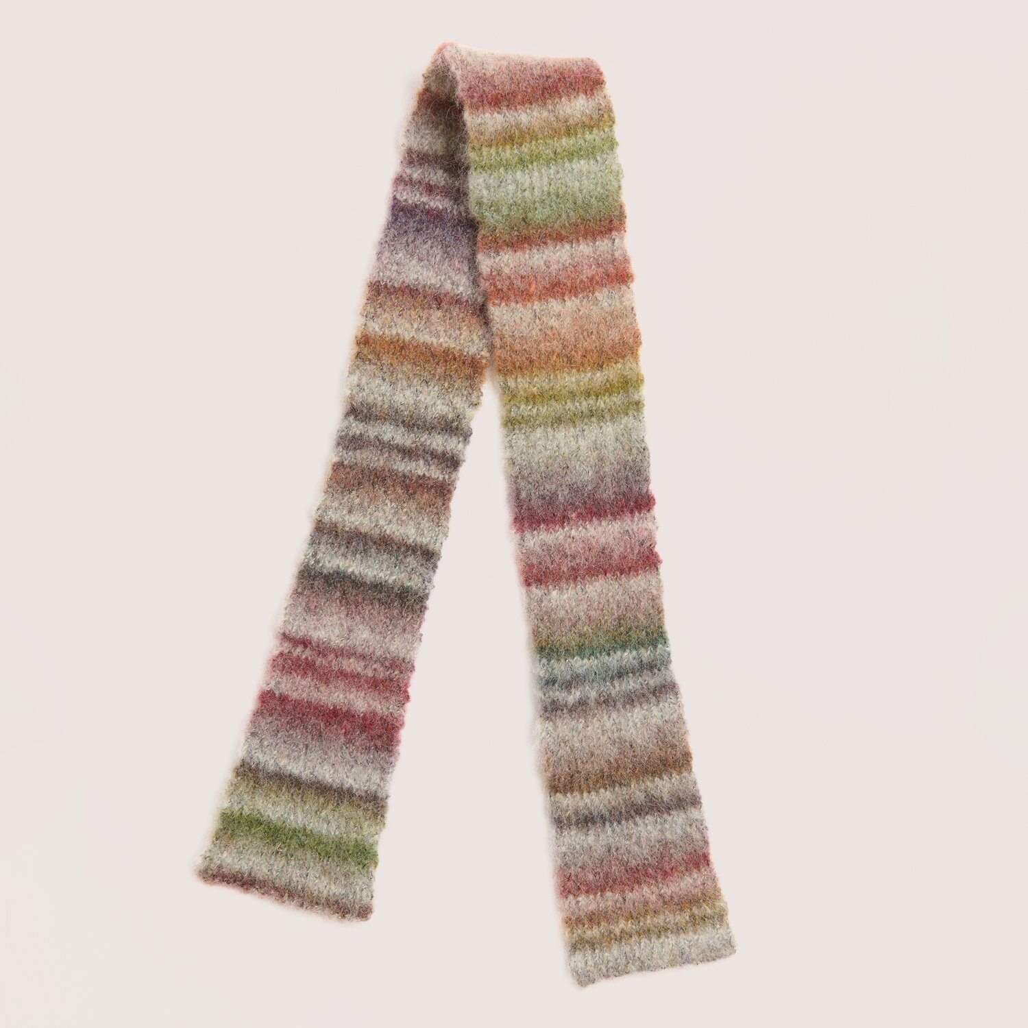 Fashion Wool Alpaca Landscape, Rico Design, 25g 170m, weich gestrickter Schal mit feinen, längs verlaufenden Streifen in melierten Natur- und Pastelltönen