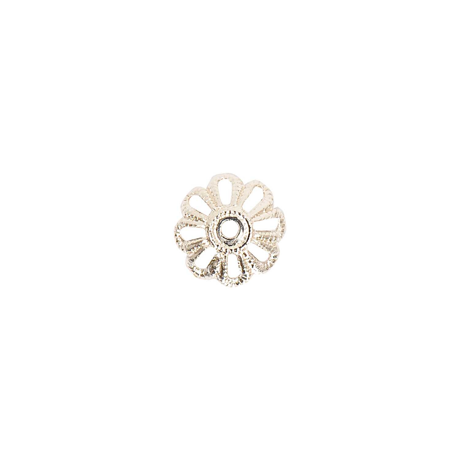 Perlkappe silber 6mm 10 Stück