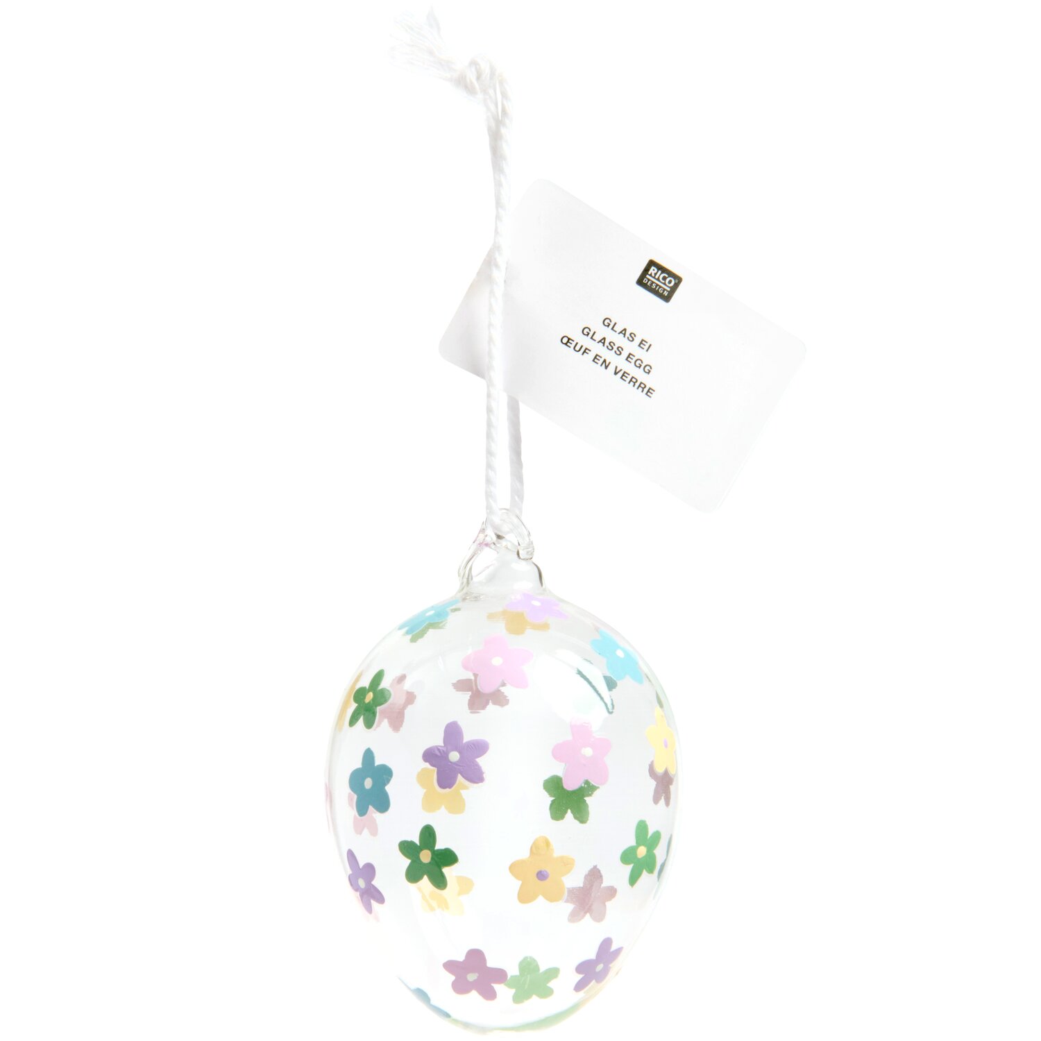 Glas Ei Blüten 9xØ6cm von Rico Design
