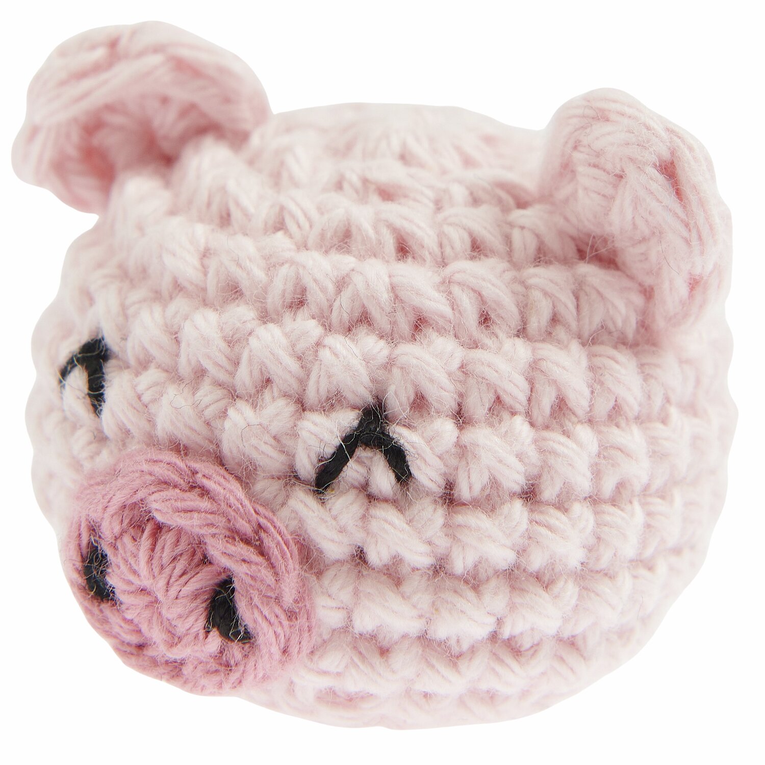 Ricorumi Häkelset Schlüsselanhänger - Chingu Animals: Rosa gehäkeltes Schwein von Rico Design, ideal für kreative DIY-Projekte.