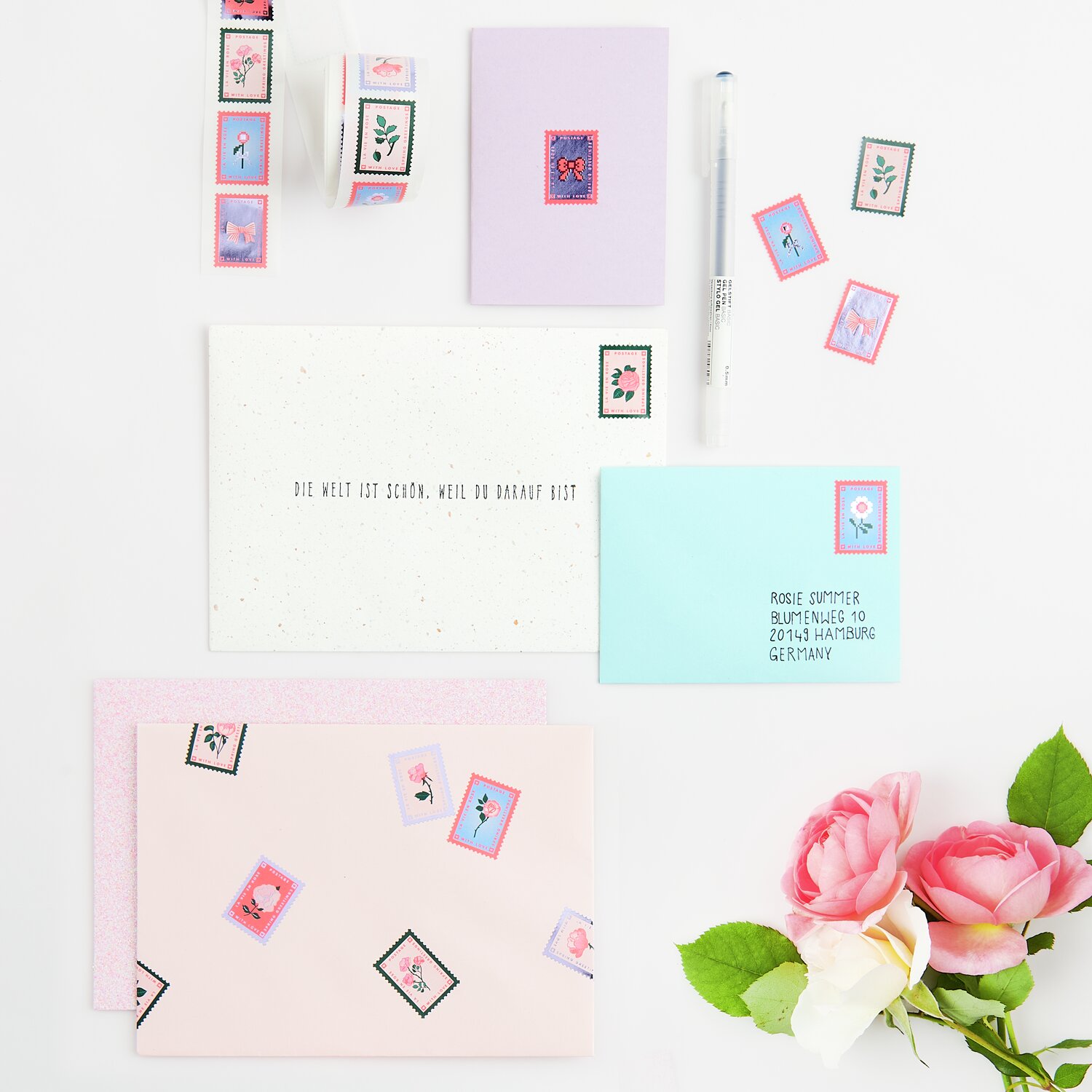 Paper Poetry Mini-Sticker La Vie en Rose Briefmarken Paper Poetry Mini-Sticker La Vie en Rose Briefmarken