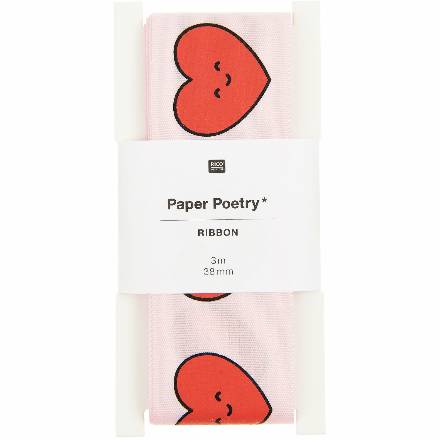 Paper Poetry Taftband Chingu Herzen Größe 38mm x 3m von Rico Design