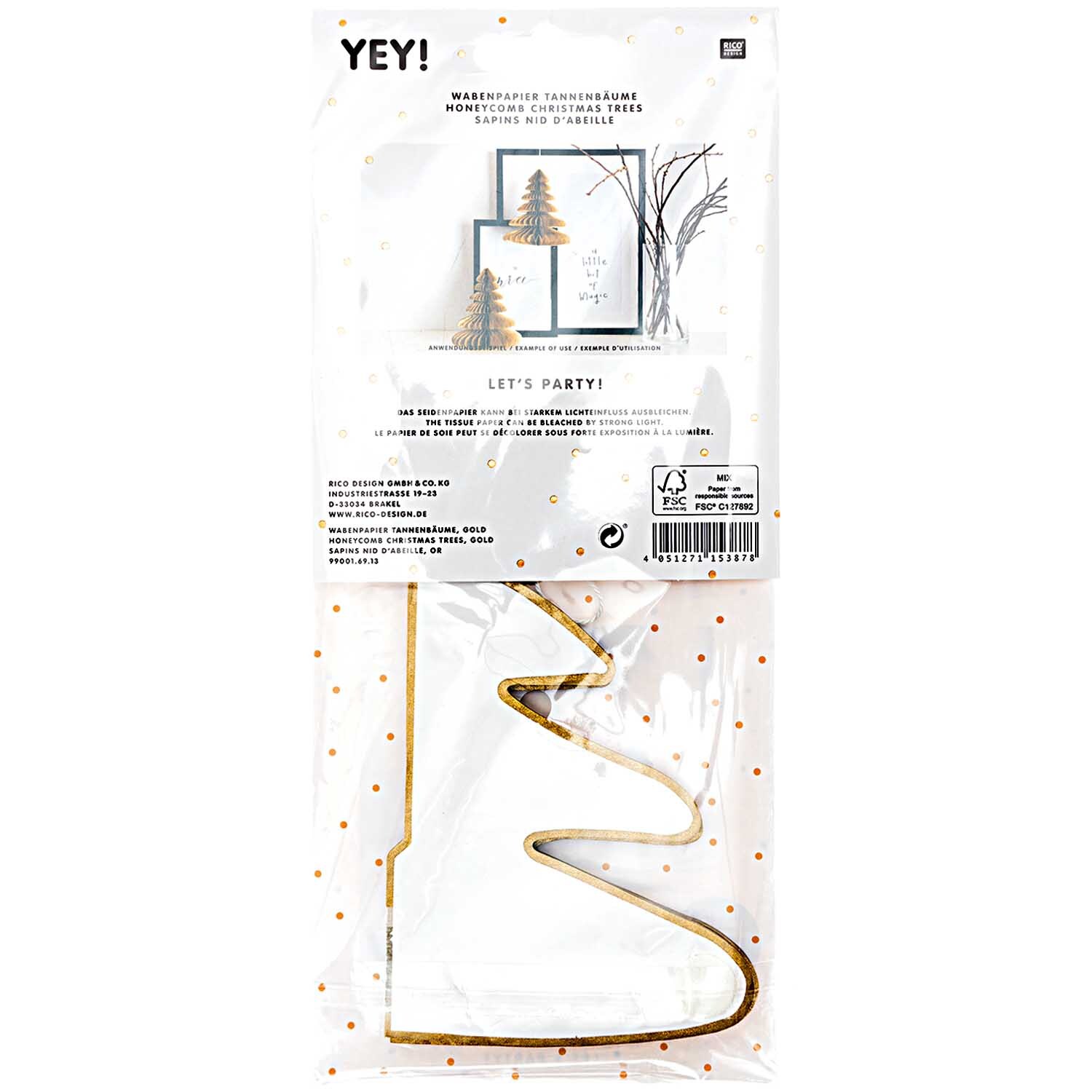 Wabenpapier Tannenbäume 20cm 2 Stück Wabenpapier Tannenbäume 20cm 2 Stück