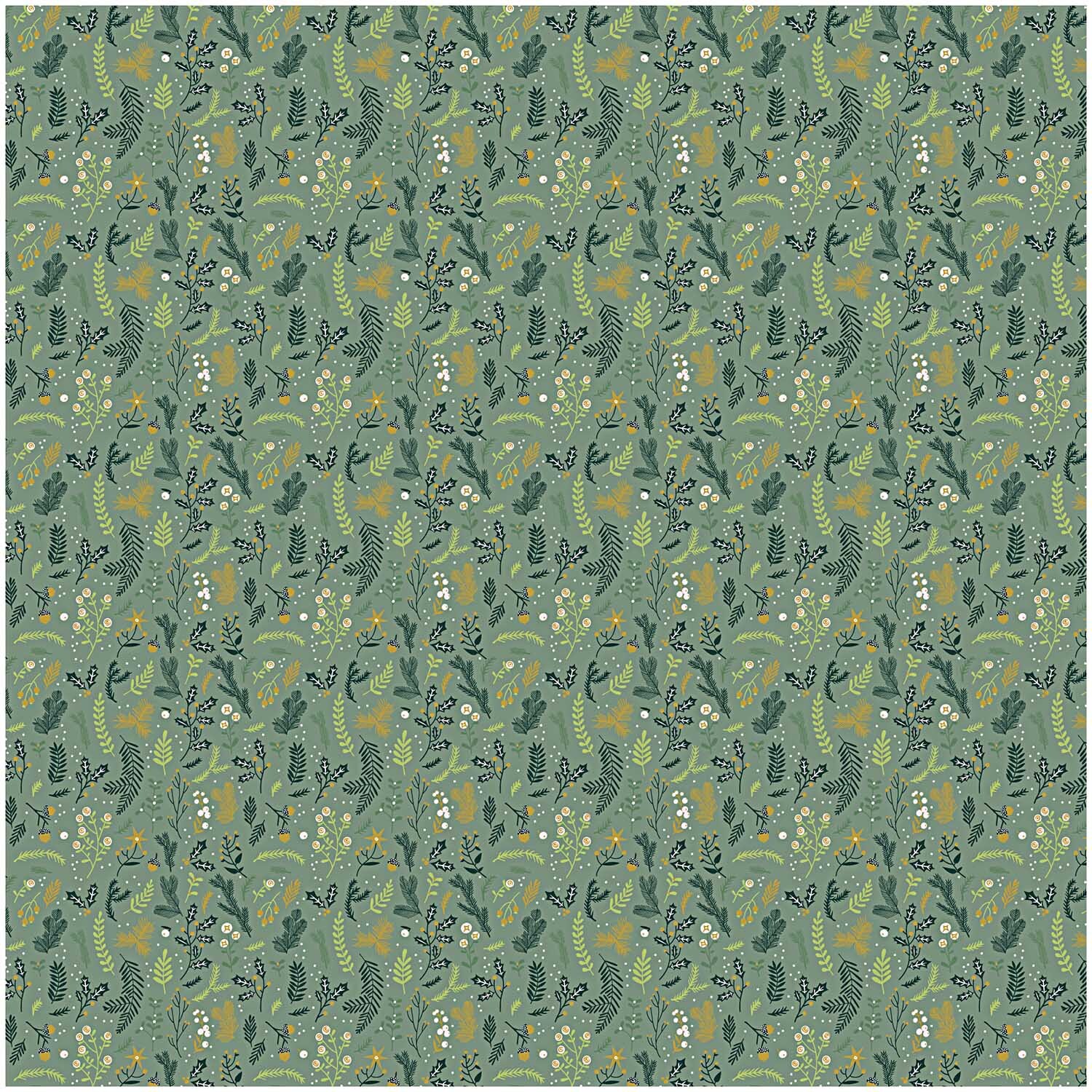 Stoff grün Zweige mit gold 140cm Stoff grün Zweige mit gold 140cm