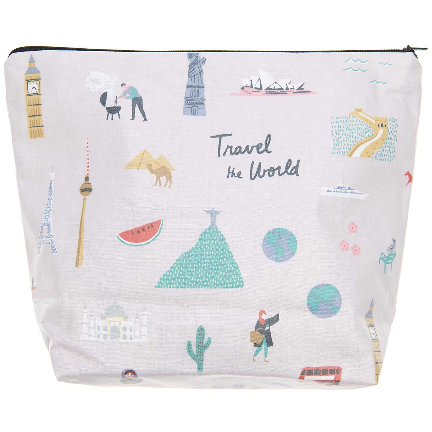 Kosmetiktasche Travel the World flieder 28x21x9cm Kosmetiktasche Travel the World flieder 28x21x9cm