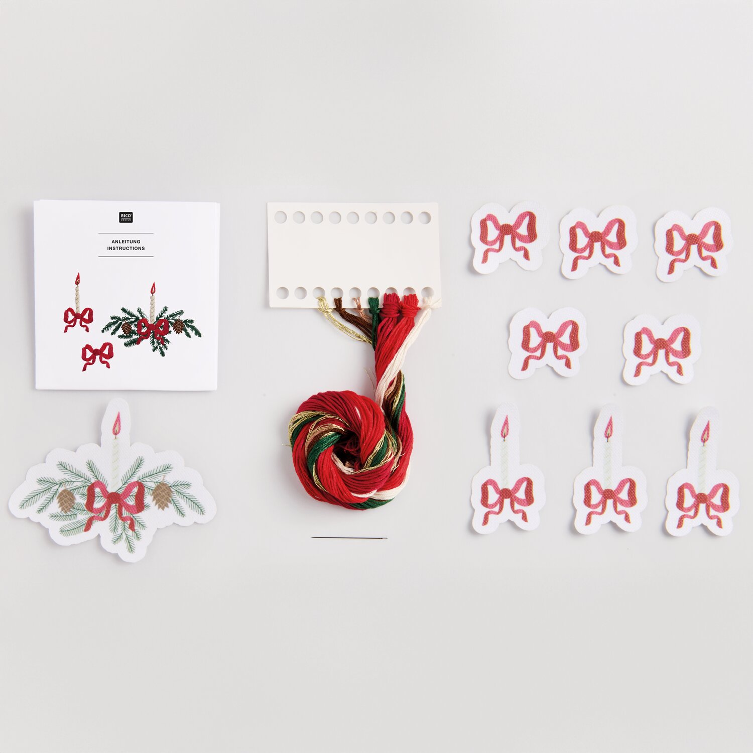 Stick & Stitch Packung Kerzen und Schleifen von Rico Design