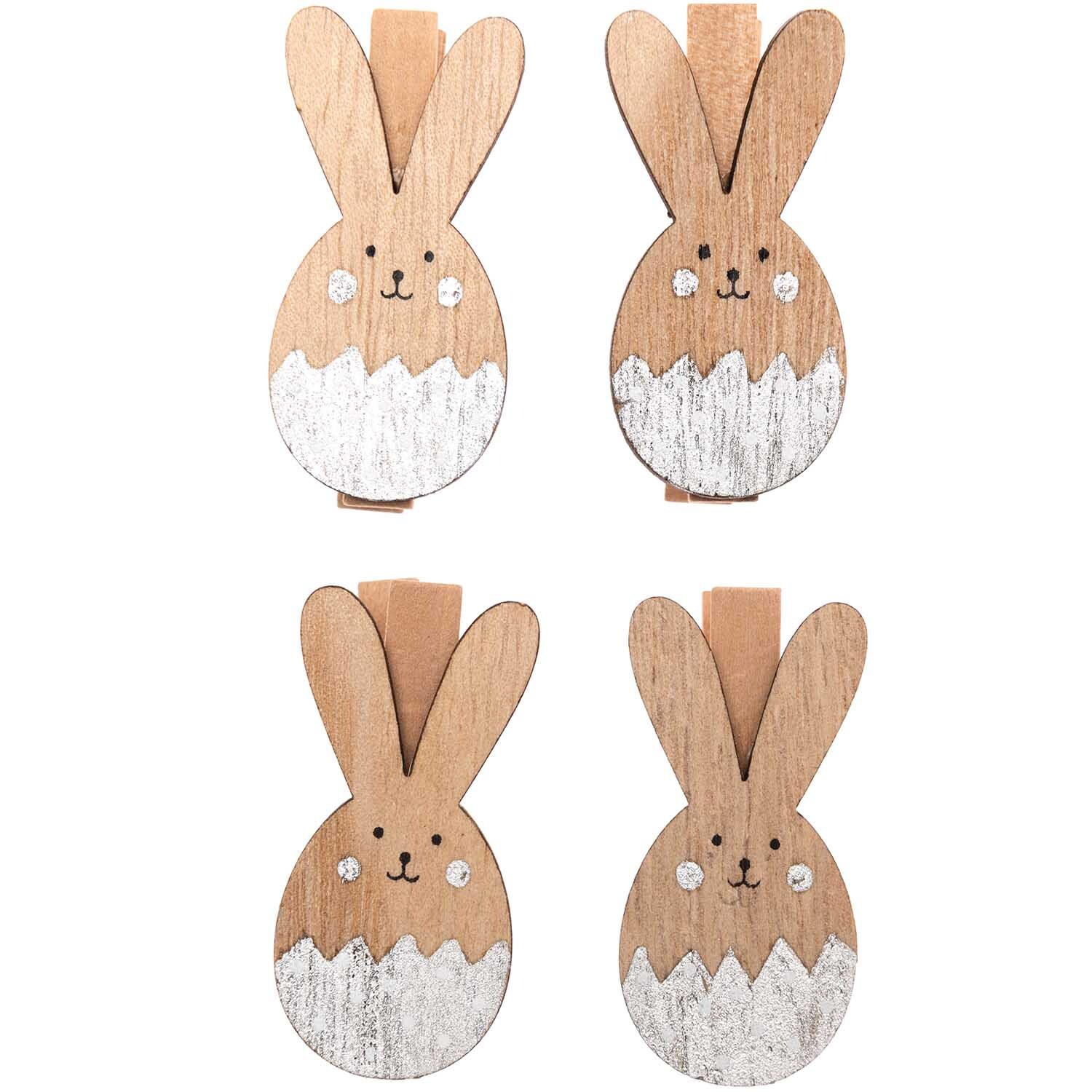 Dekoklammern Osterhase 4 Stück Dekoklammern Osterhase 4 Stück