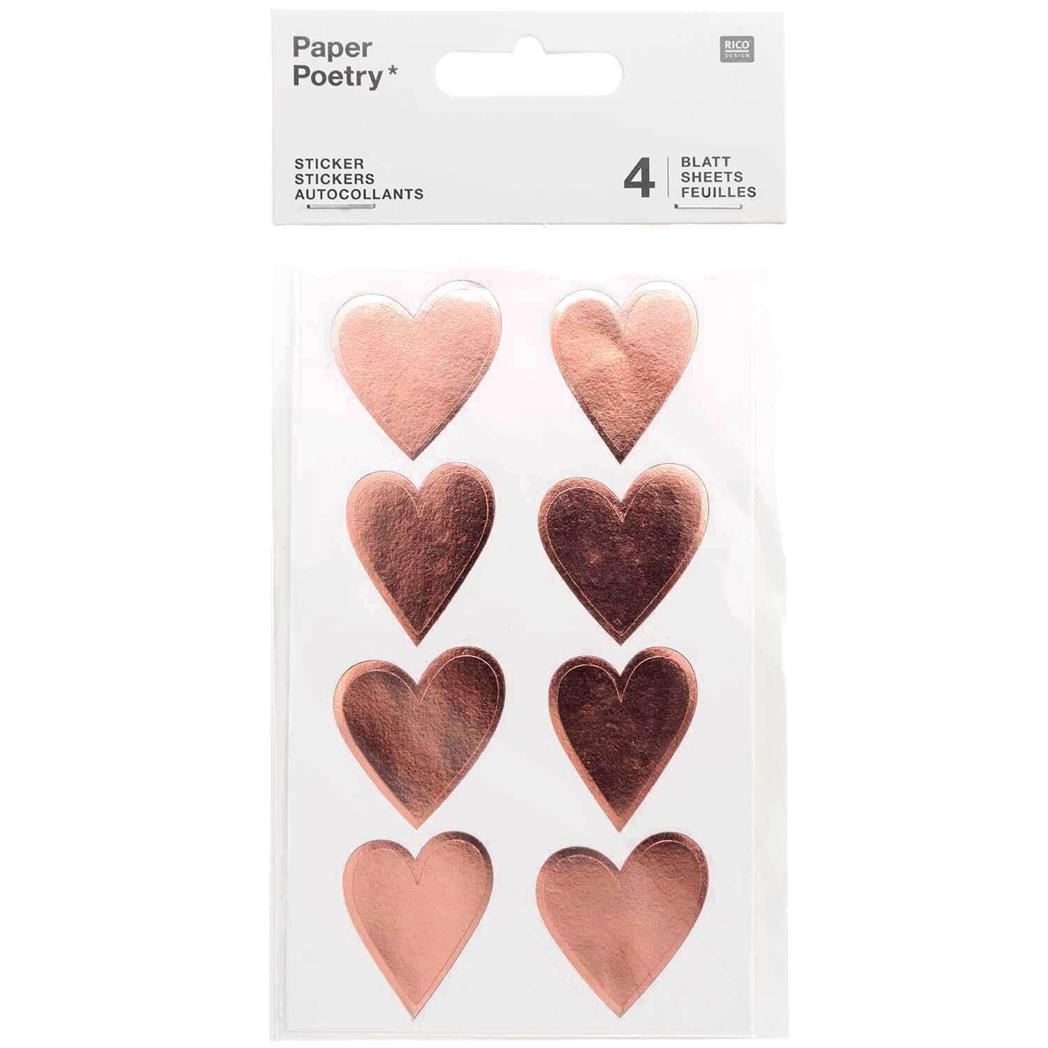 Paper Poetry Sticker Herzen 4 Blatt Paper Poetry Sticker Herzen 4 Blatt
