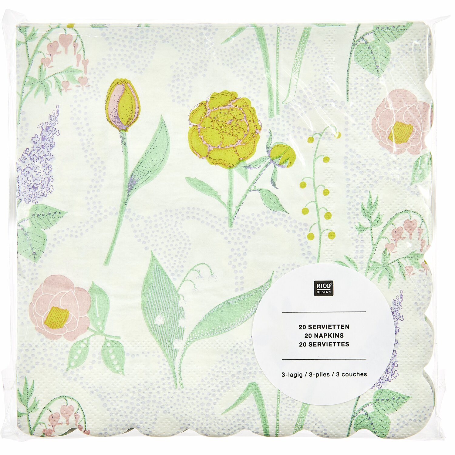 Servietten Blumenwiese 20 Stück 32x32,5cm von Rico Design