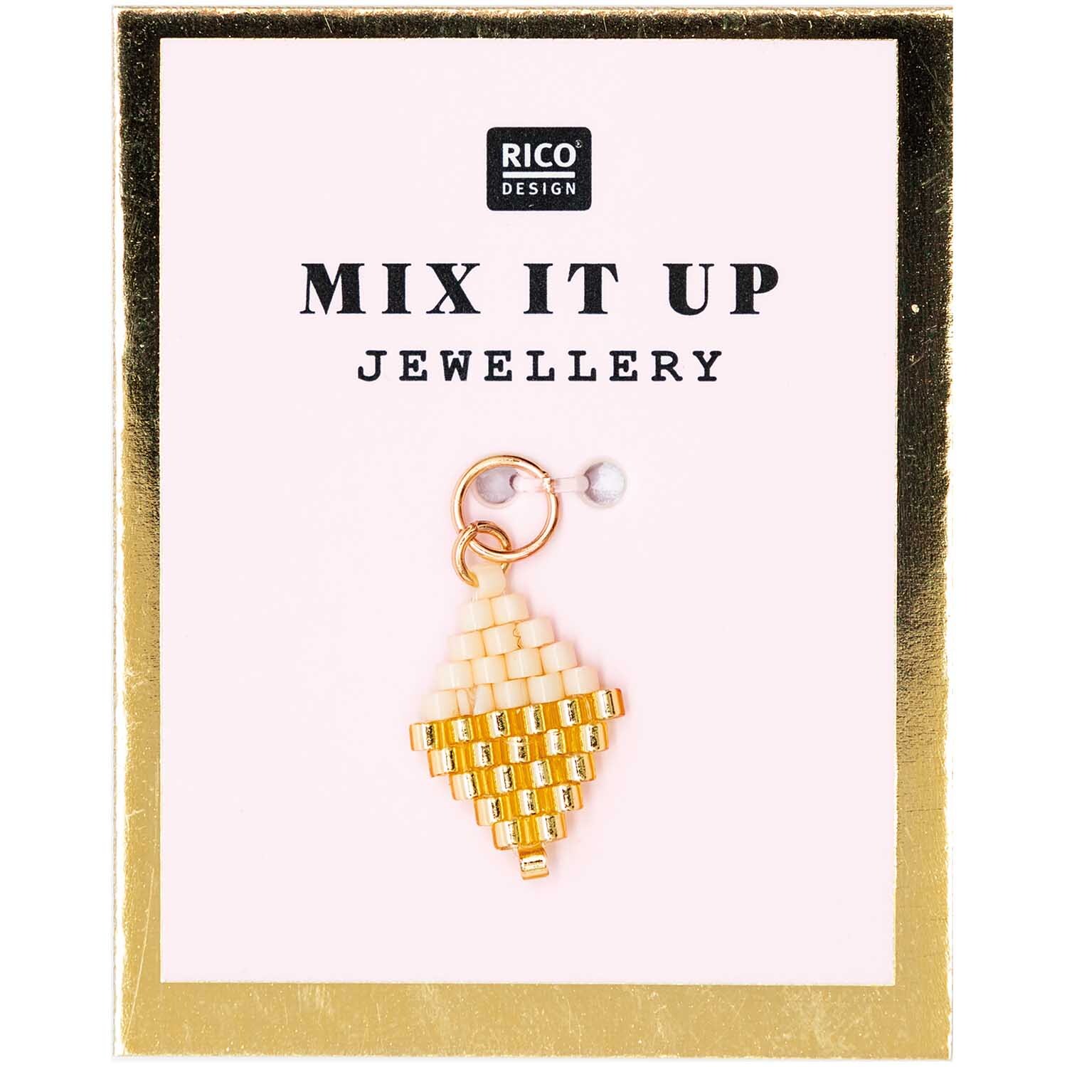 Mix it Up - Jewellery Brick Stitch Raute puder-gold 10x15mm