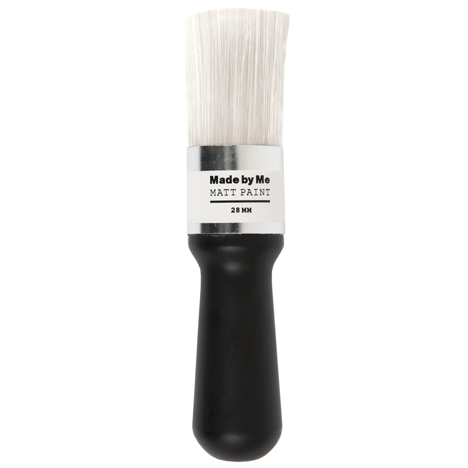 Rundpinsel matt paint synthetik 2,8cm mit schwarzem Griff und weißen Borsten, ideal für präzises Malen.