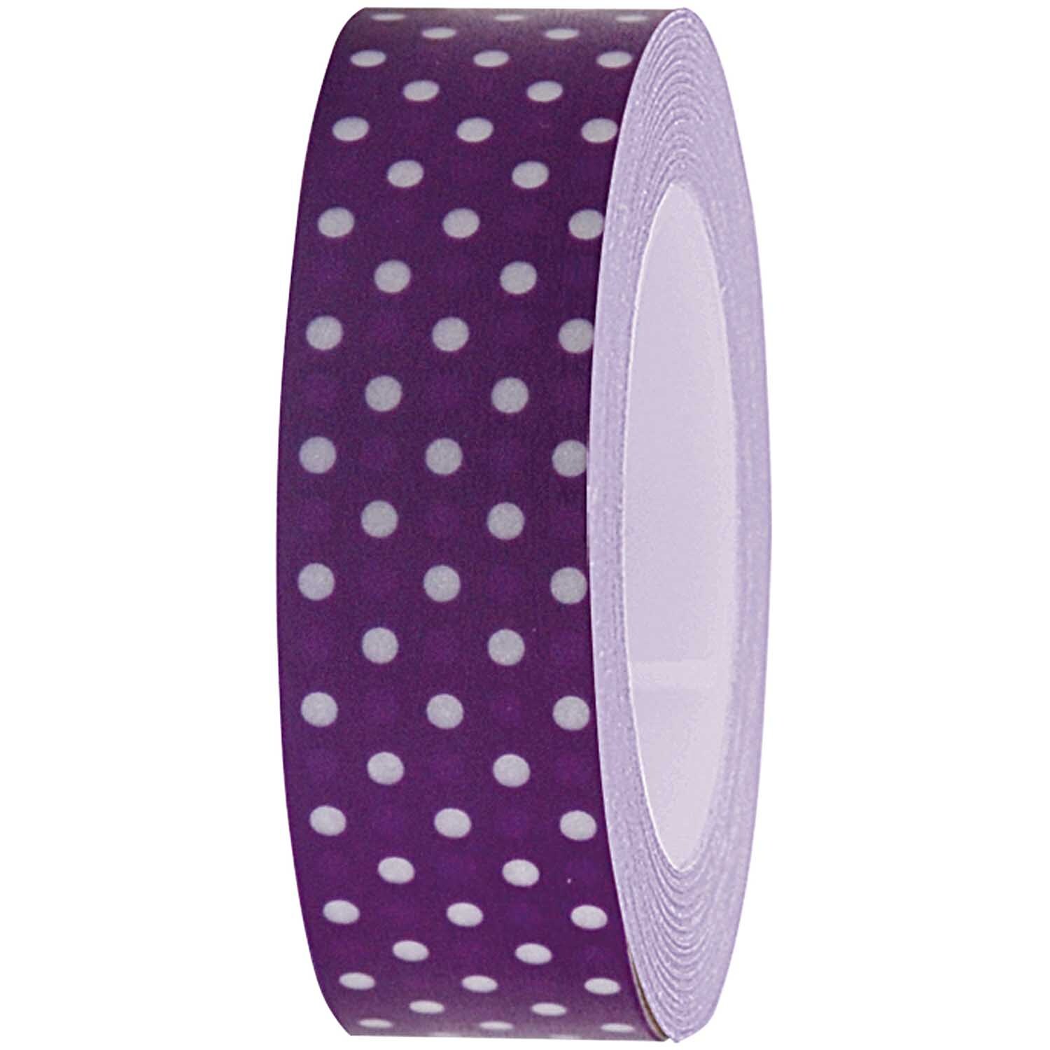 Tape violett-weiße Punkte 15mm 10m
