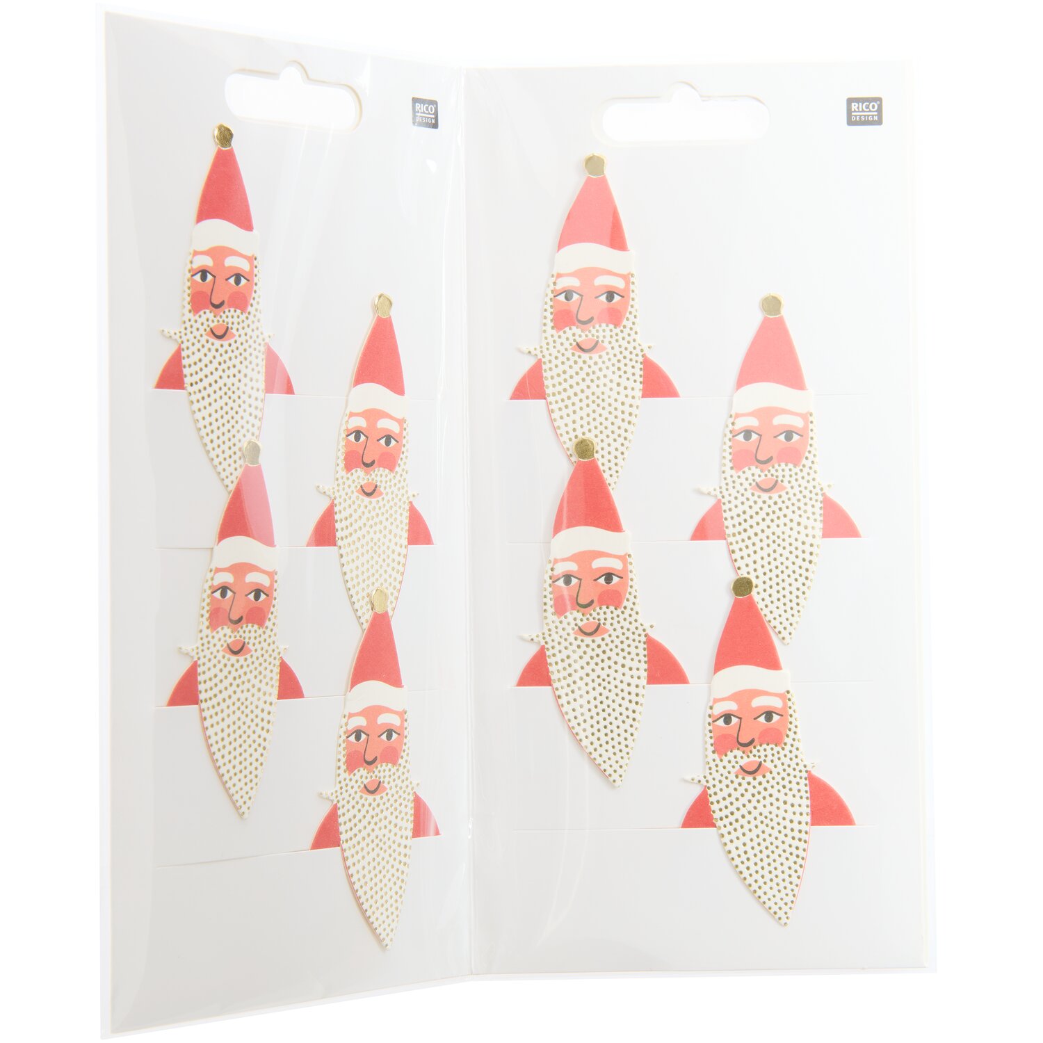Paper Poetry Clip-Ons Advent Weihnachtsmann 8 Stück von Rico Design