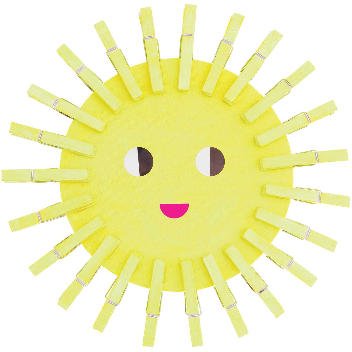 Bastelset Sonne mit Holzklammern Bastelset Sonne mit Holzklammern
