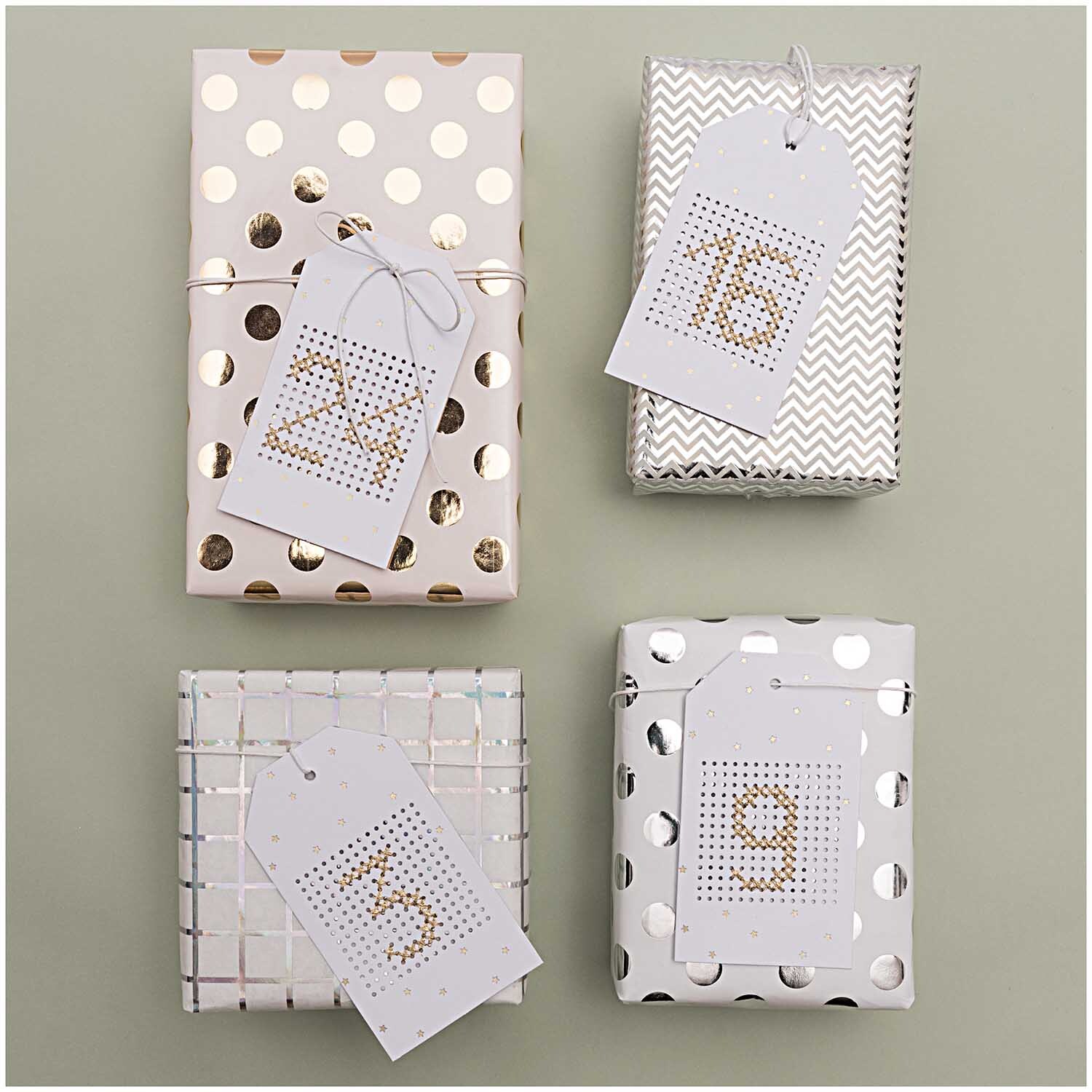 Paper Poetry Anhänger zum Besticken weiß-gold 24 Stück mit Garn Paper Poetry Anhänger zum Besticken weiß-gold 24 Stück mit Garn