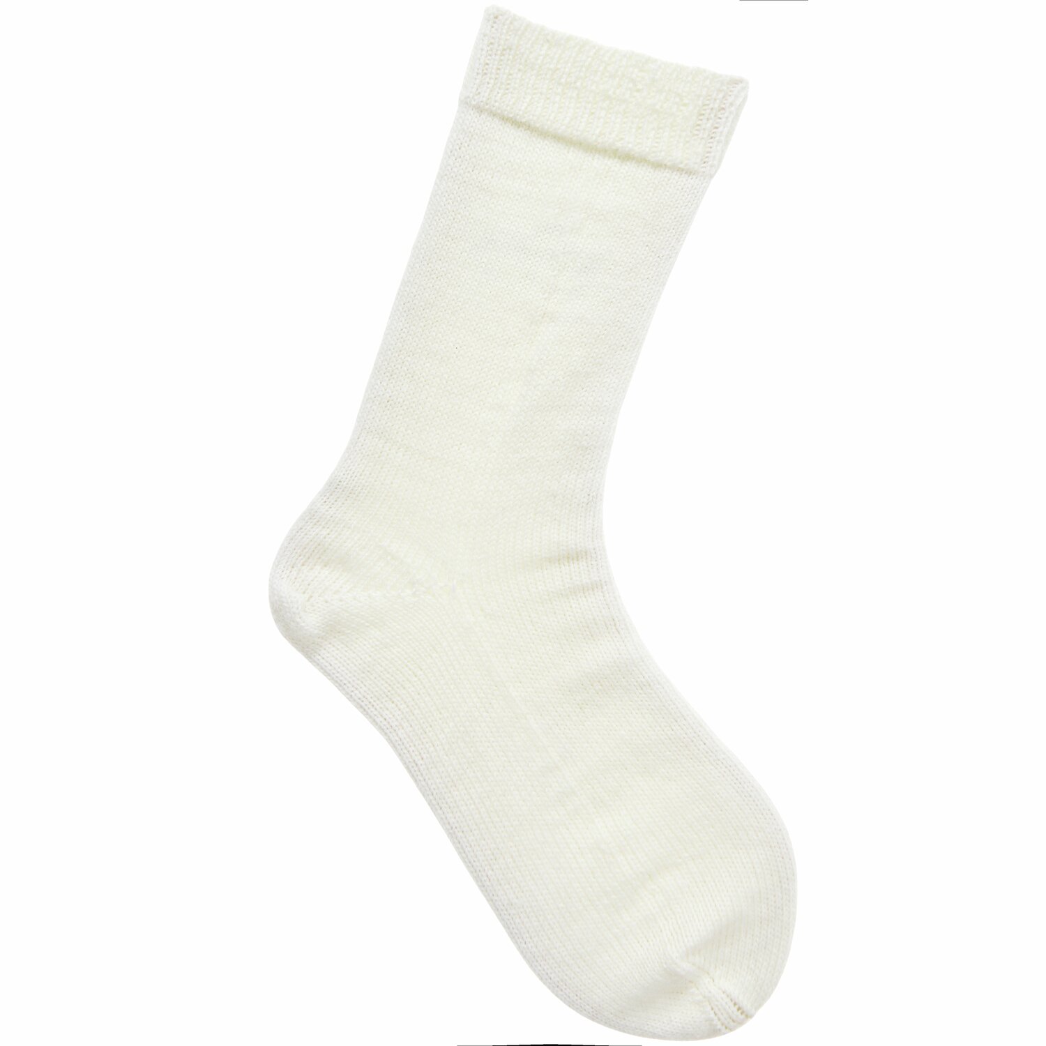 Sockenwolle Premium 4-fädig: Weiße Socke aus hochwertiger Wolle, 100g 380m, ideal für Strickprojekte.