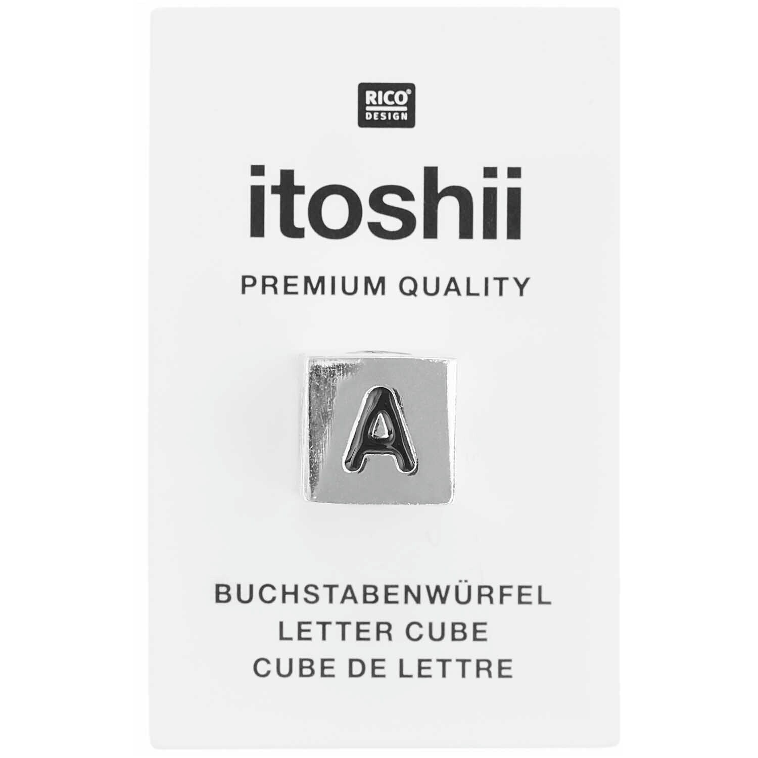 itoshii - Ponii Beads Buchstabenwürfel silber 10x10x10mm von Rico Design