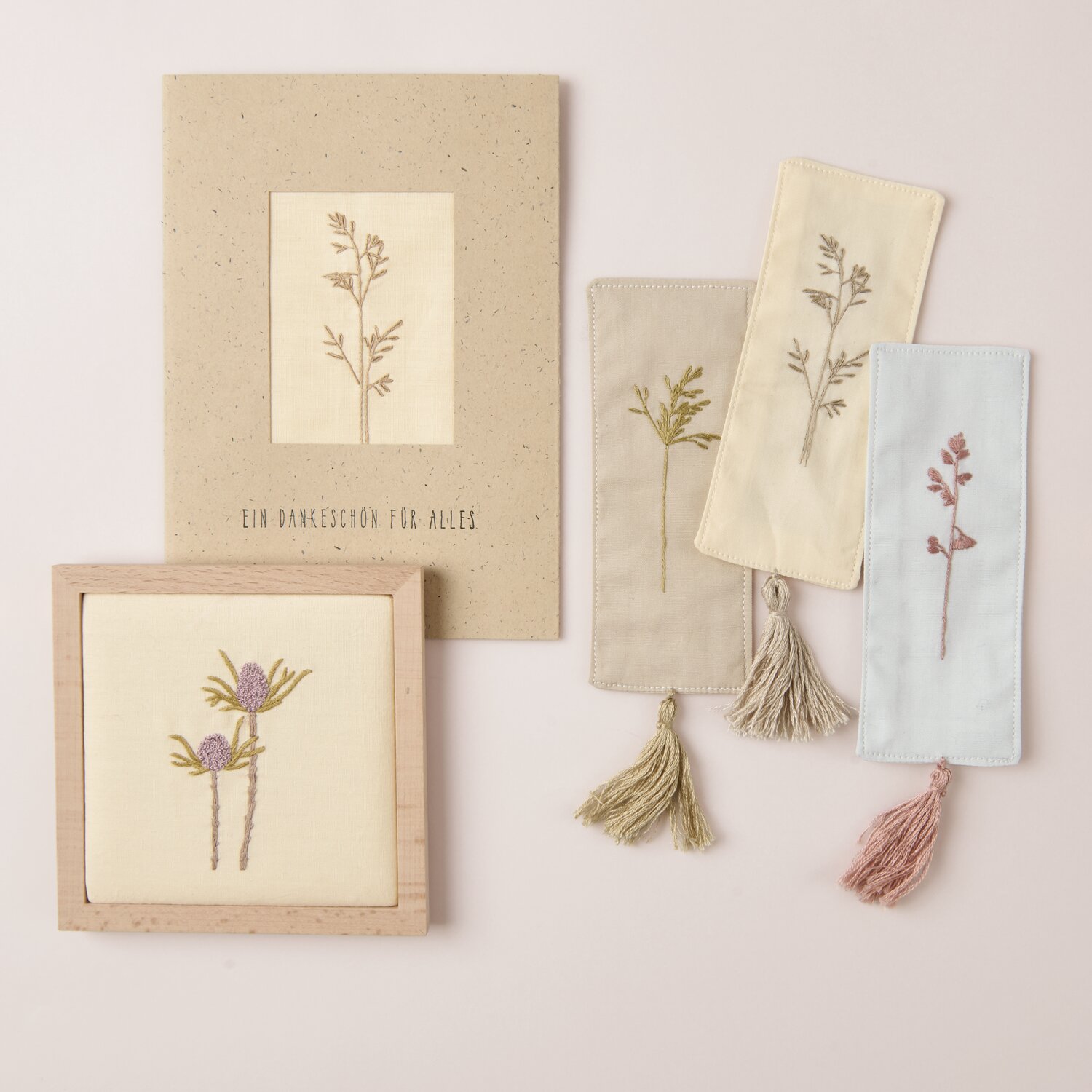 Stickpackung Vorgezeichnet Stoffzuschnitte Gräser 15x15cm von Rico Design