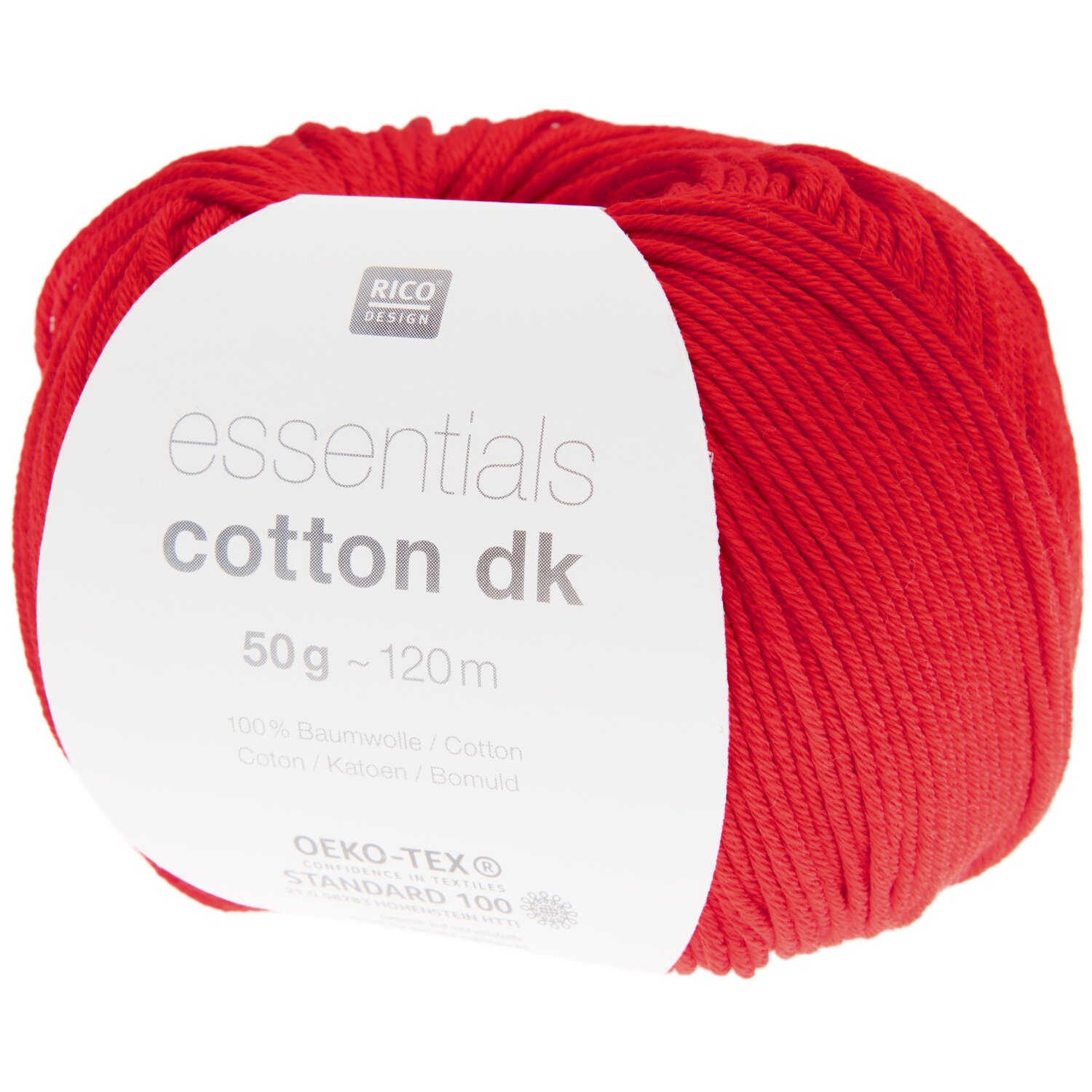 Essentials Cotton dk 50g 120m Farbe Rot von Rico Design