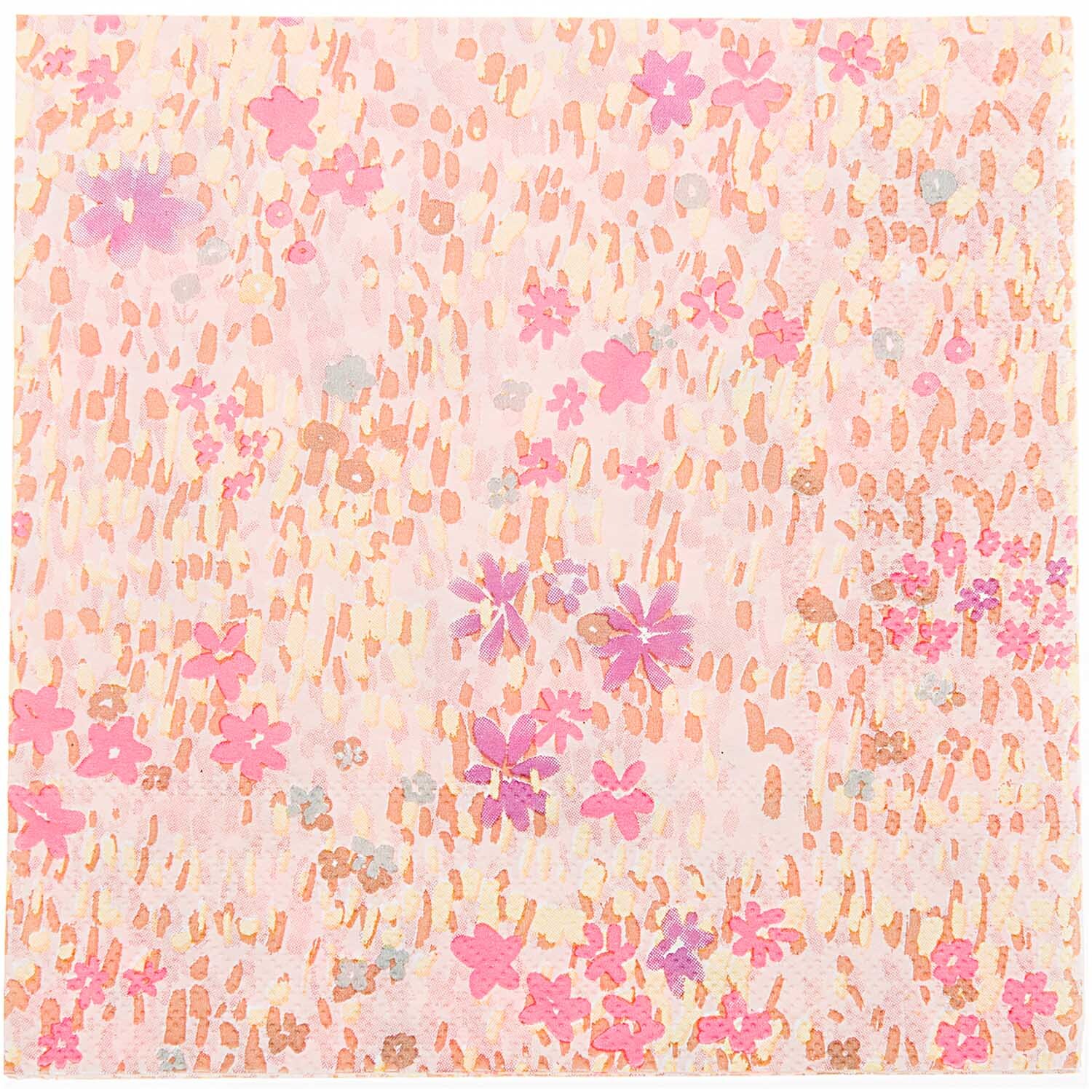Servietten Crafted Nature Blumenwiese rosa 33x33cm 20 Stück