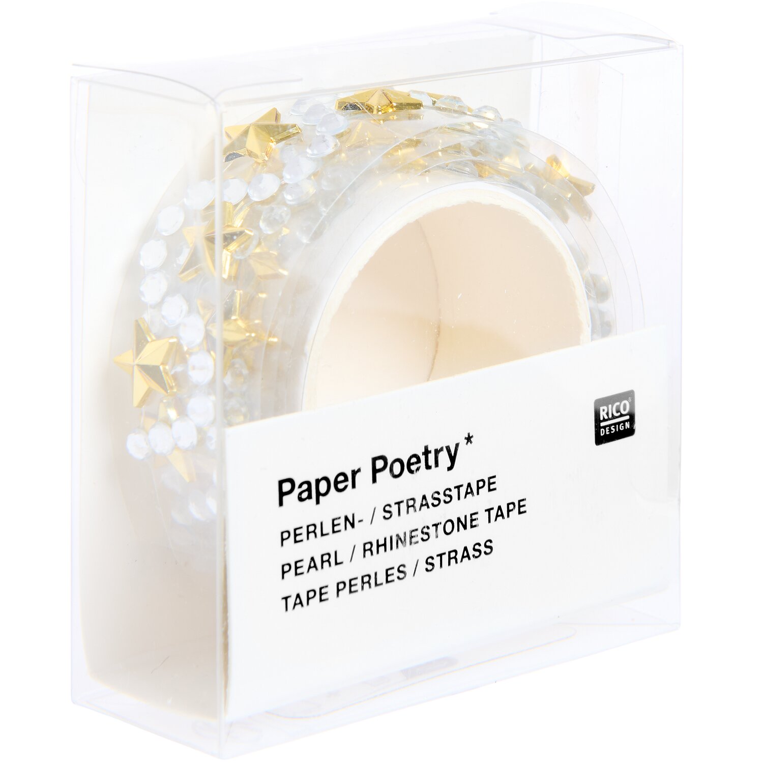Tape Strass Perlen Sterne Farbe Silber/Gold von Rico Design