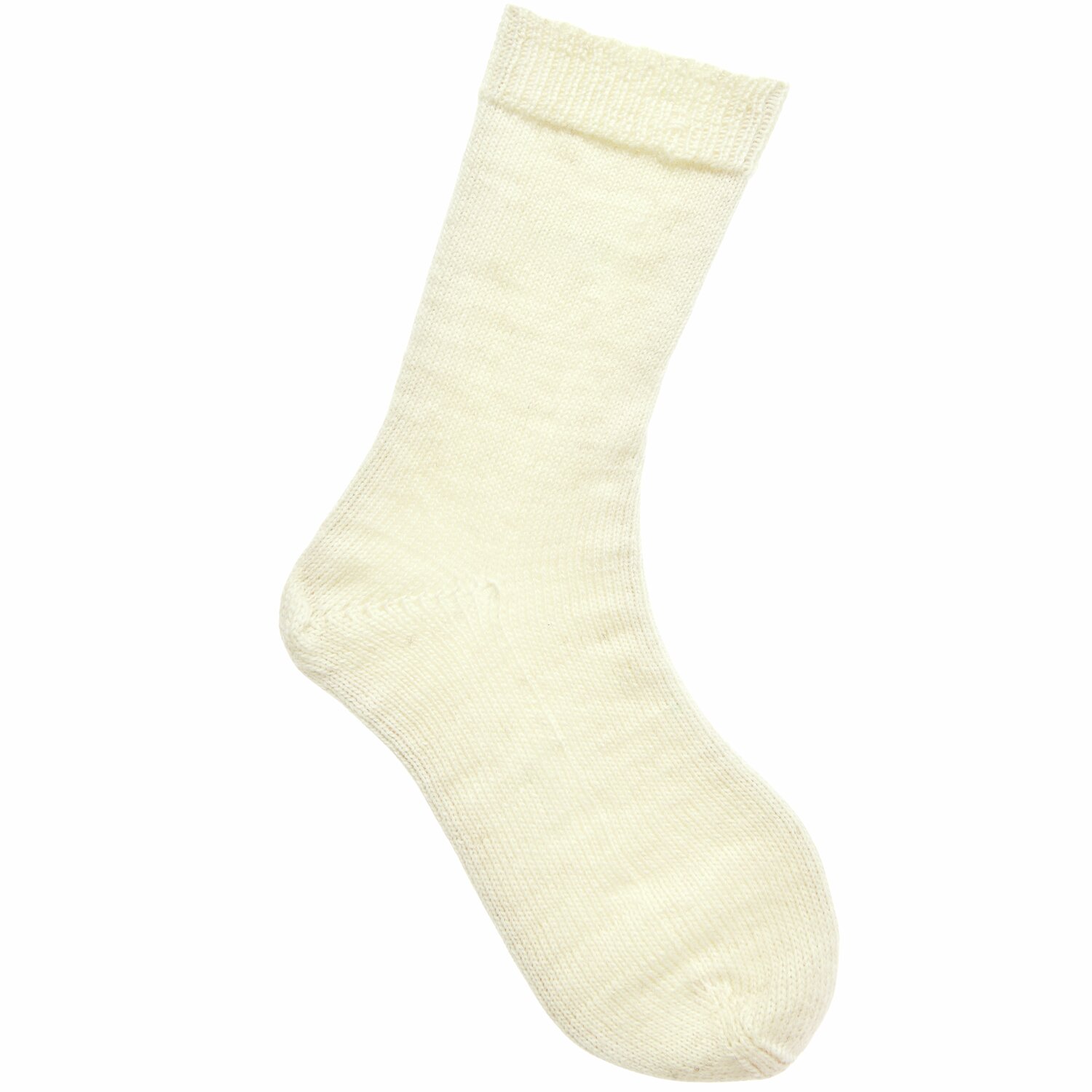 Sockenwolle Premium 4-fädig in Creme von Rico Design, 100g 380m, gestrickte Socke.