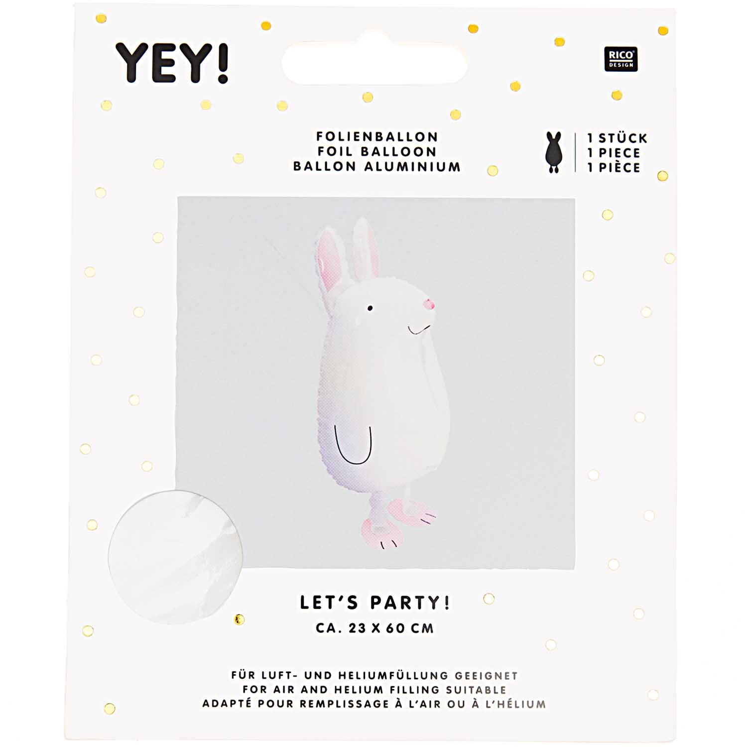 Folienballon Hase 23x60cm Folienballon Hase 23x60cm