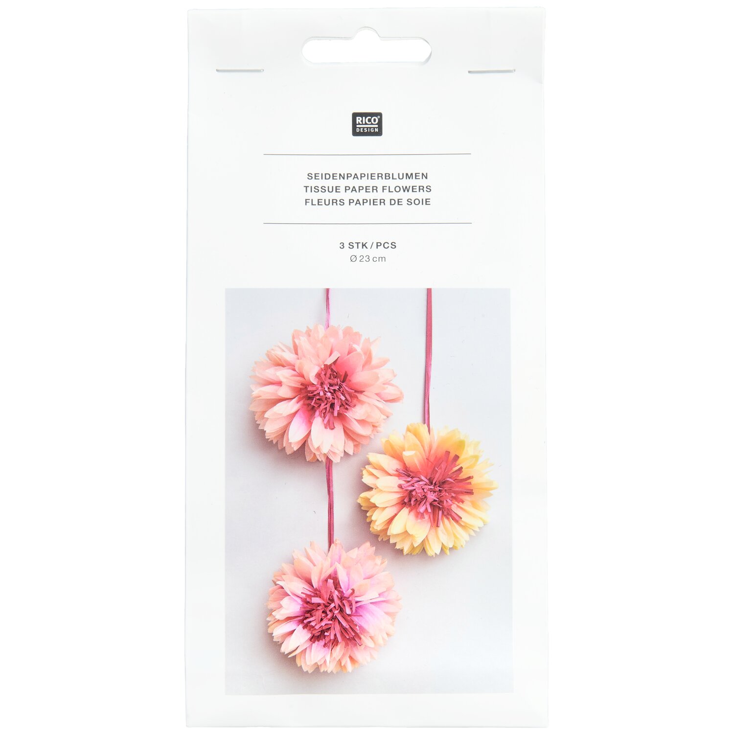 Seidenpapierblumen Sonnenhut 3 Stück Ø23cm von Rico Design
