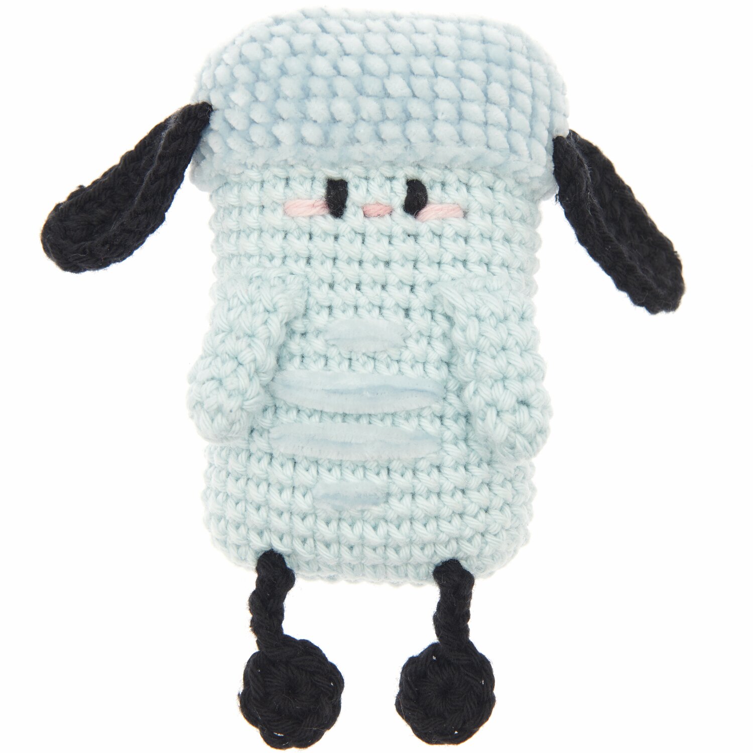 Ricorumi Nilli Nilli, hellblaues Häkelspielzeug mit schwarzen Details, von Rico Design. Ideal für kreative Projekte.