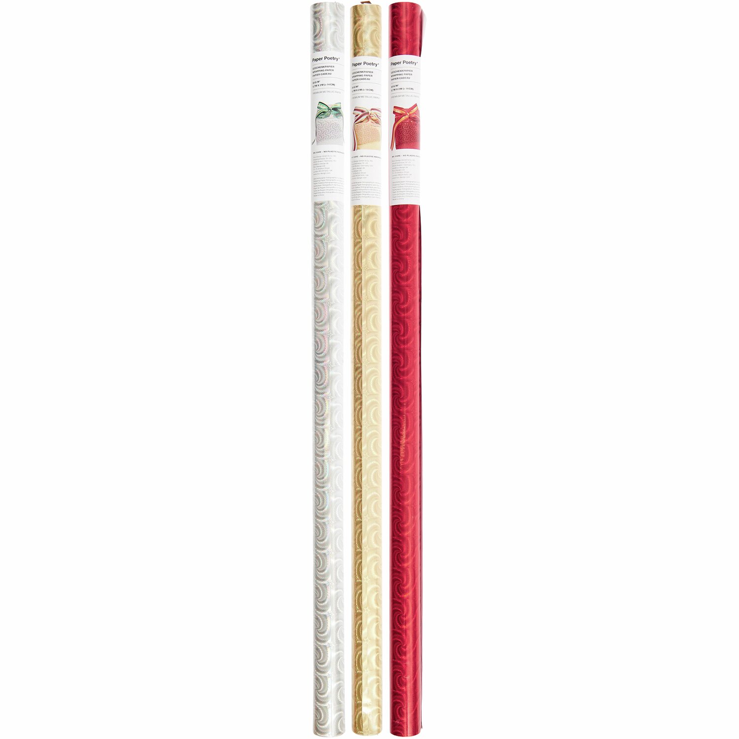 Paper Poetry Geschenkpapier holographisch mit Sternen 200x70cm 80g/m² Farbe Gold von Rico Design