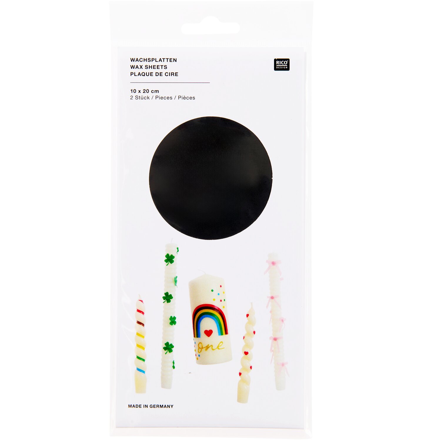 Wachsplatte 24x11cm Farbe Schwarz von Rico Design