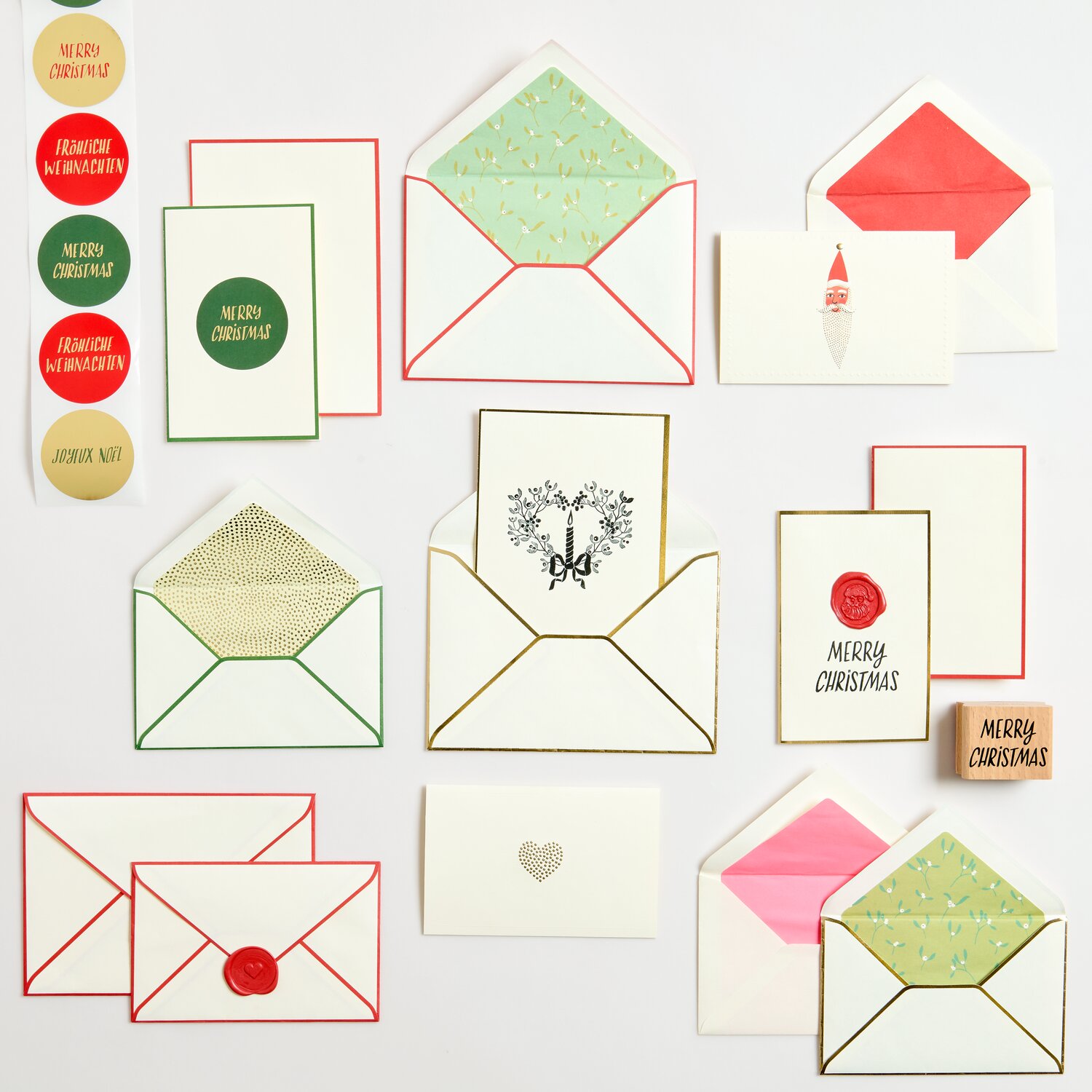 Premium Kartenset Weihnachtsmann Rot 13,8x9cm von Rico Design