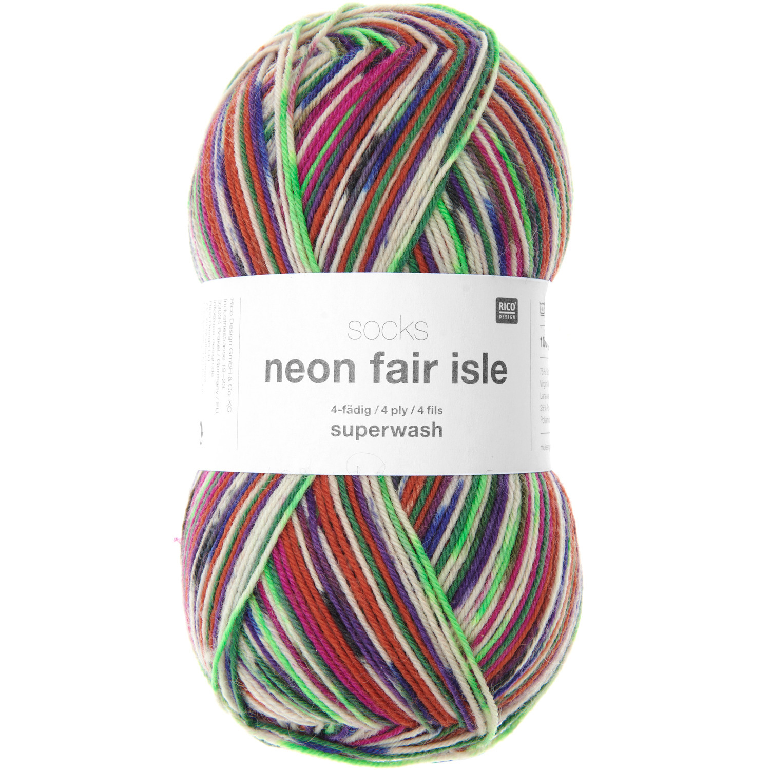 Socks Neon Fair Isle 4-fädig Socks Neon Fair Isle 4-fädig
