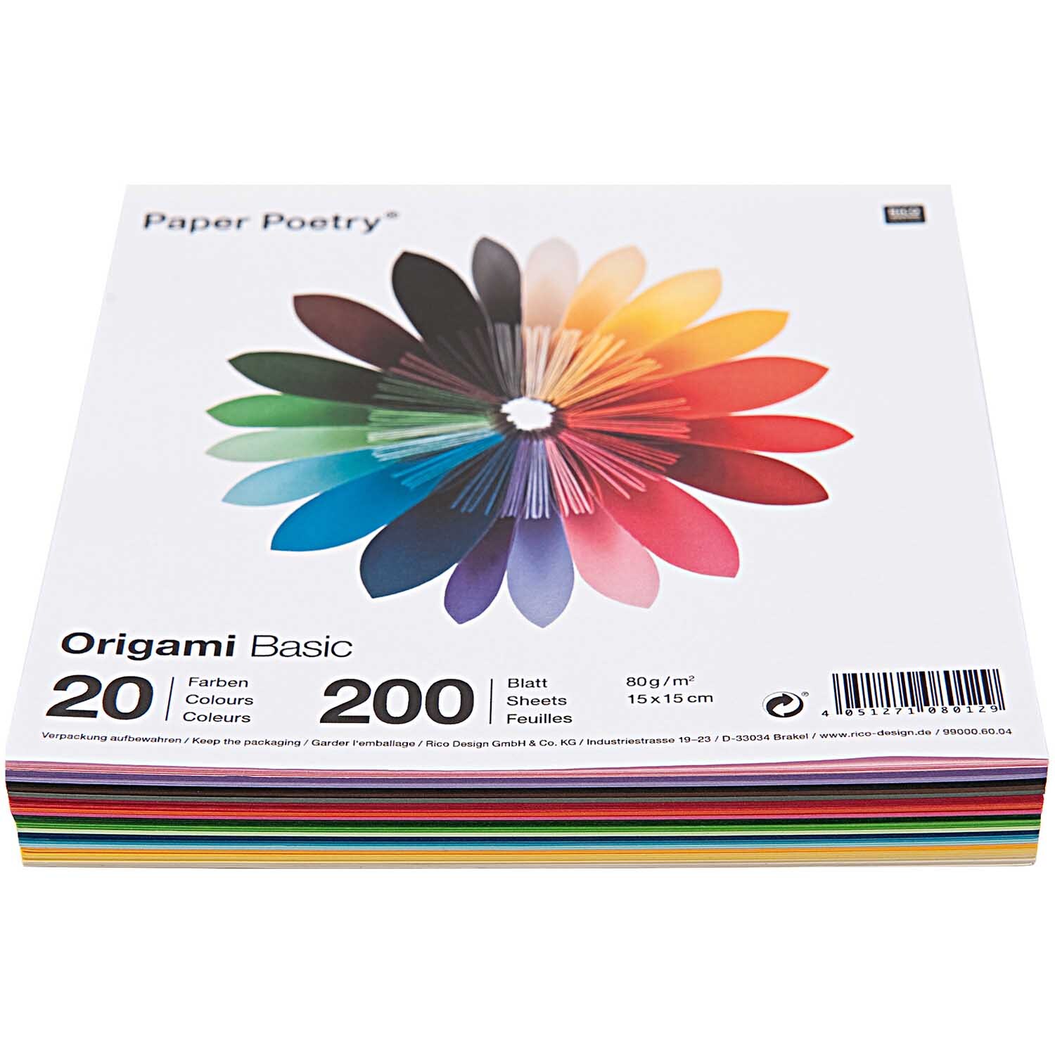Paper Poetry Origami basic 10x10cm 200 Blatt 20 Farben Paper Poetry Origami basic 10x10cm 200 Blatt 20 Farben