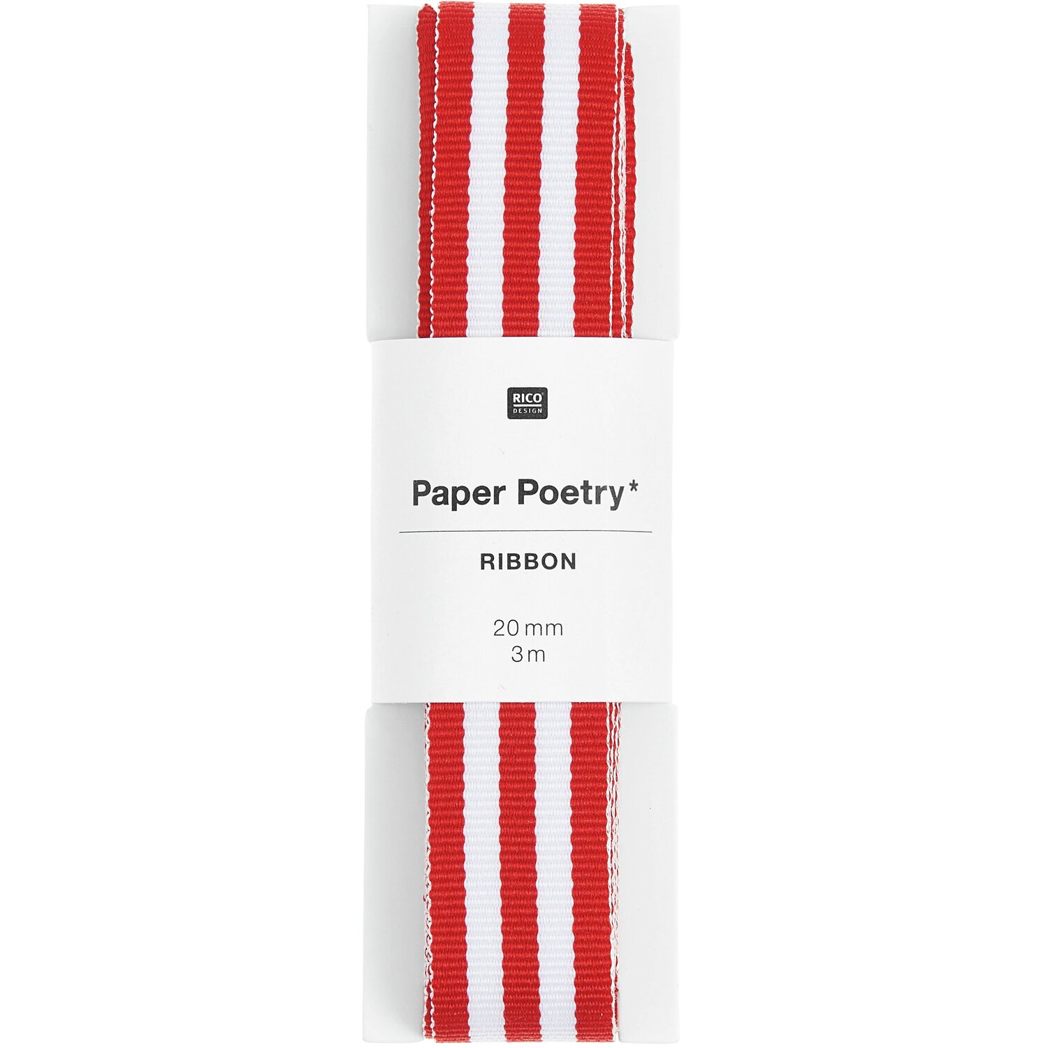 Paper Poetry Webband Duo Streifen Rot/Weiß 20mmx3m von Rico Design