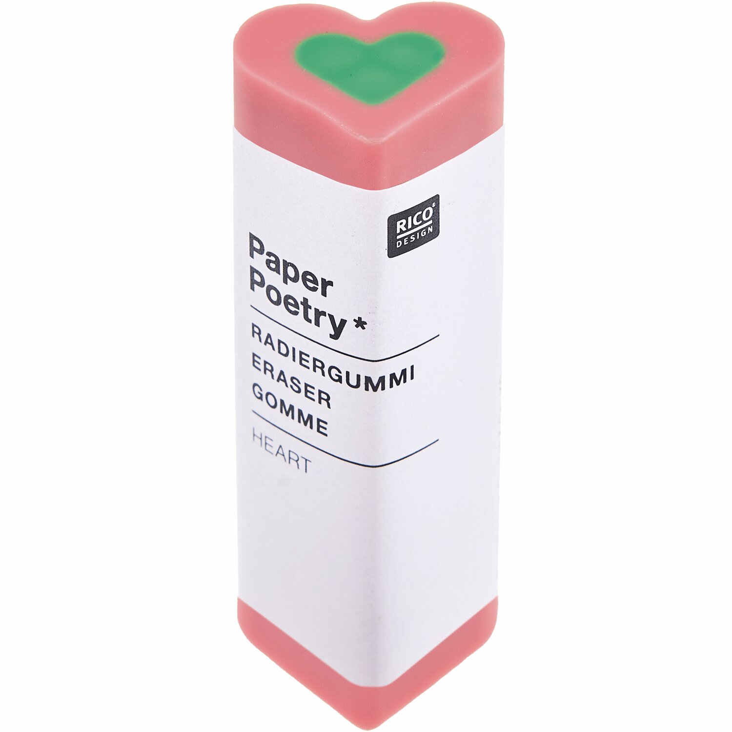 Rico Design x Redfries Radiergummi Herz Eye Candy 1,7x2,1x6cm Farbe Rosa/Grün von Rico Design