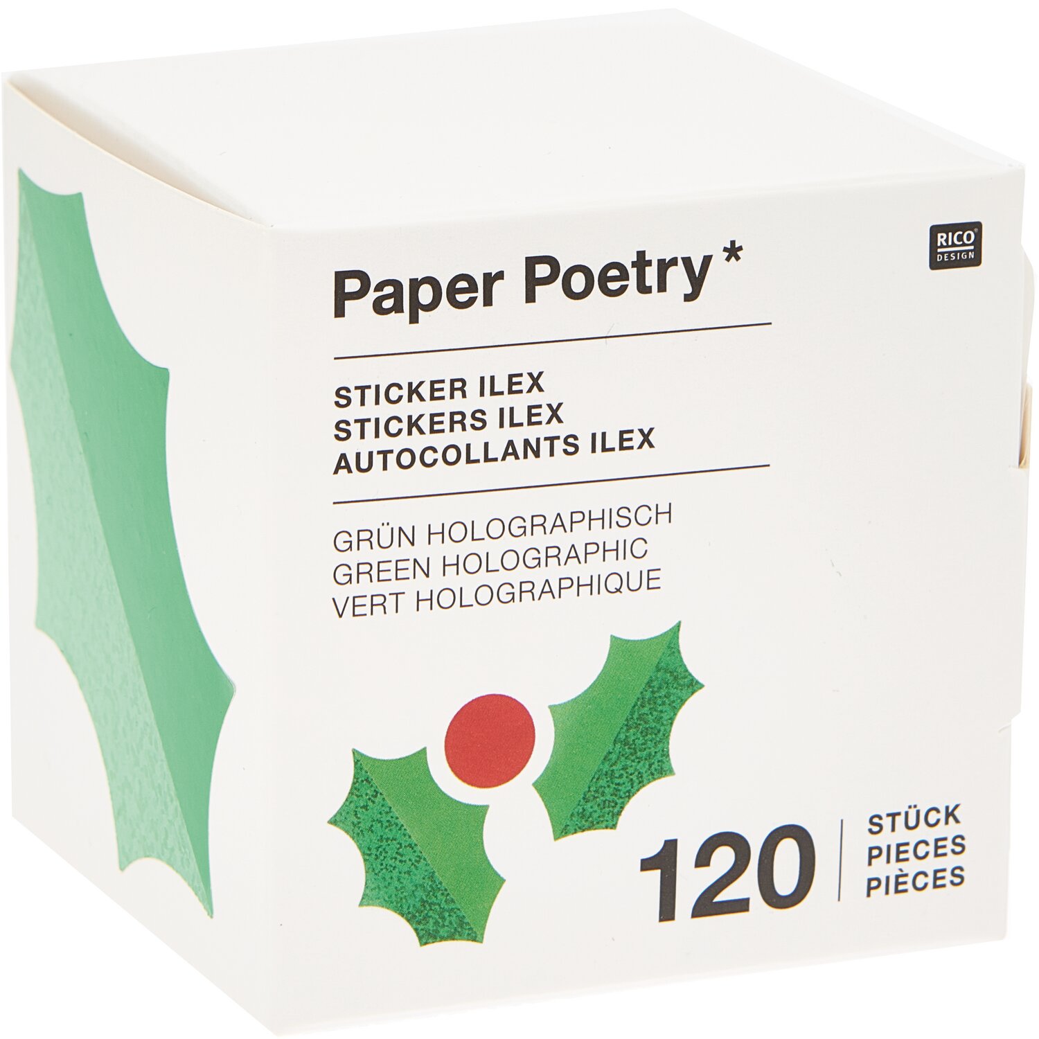 Paper Poetry Sticker Ilex 120 Stück auf der Rolle Hot Foil von Rico Design