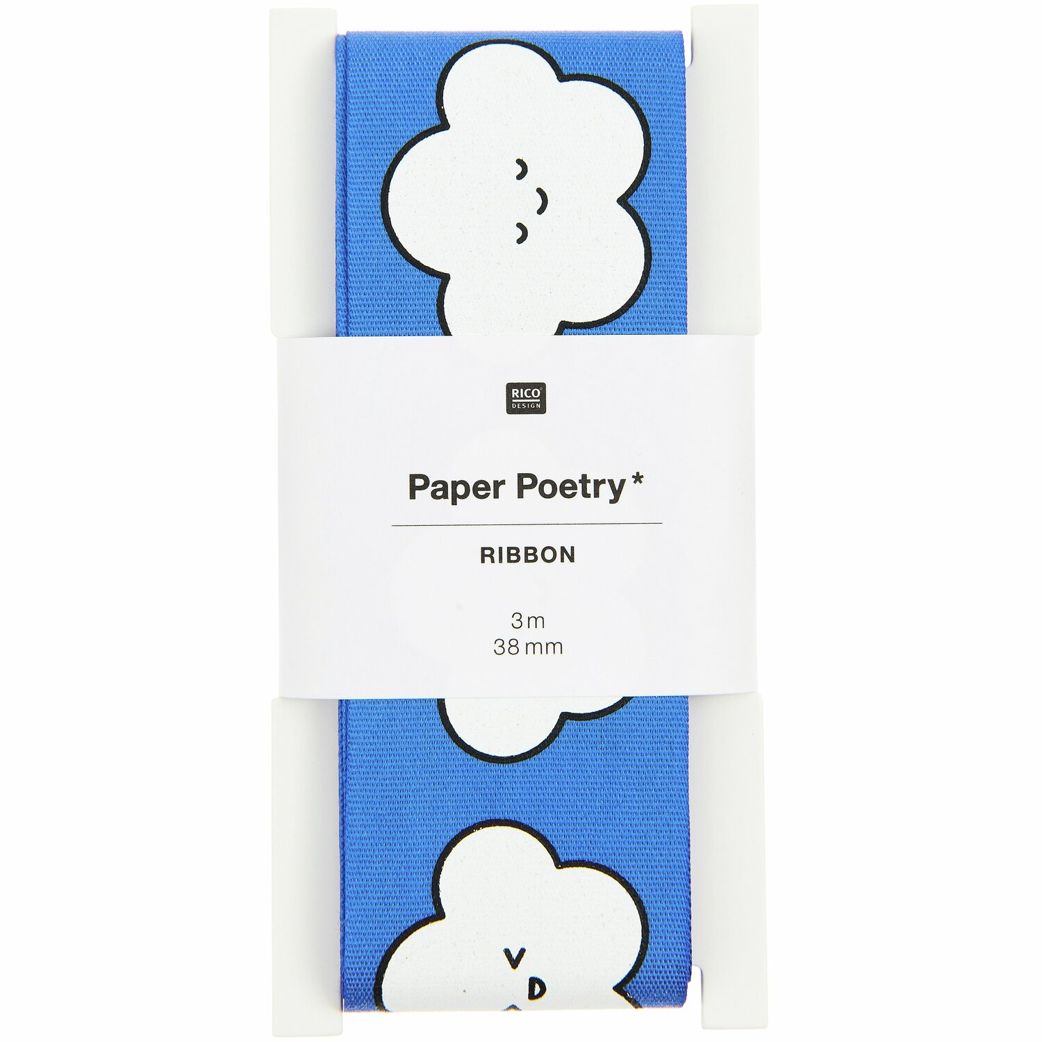 Paper Poetry Taftband Chingu Wolken Größe 38mm x 3m von Rico Design