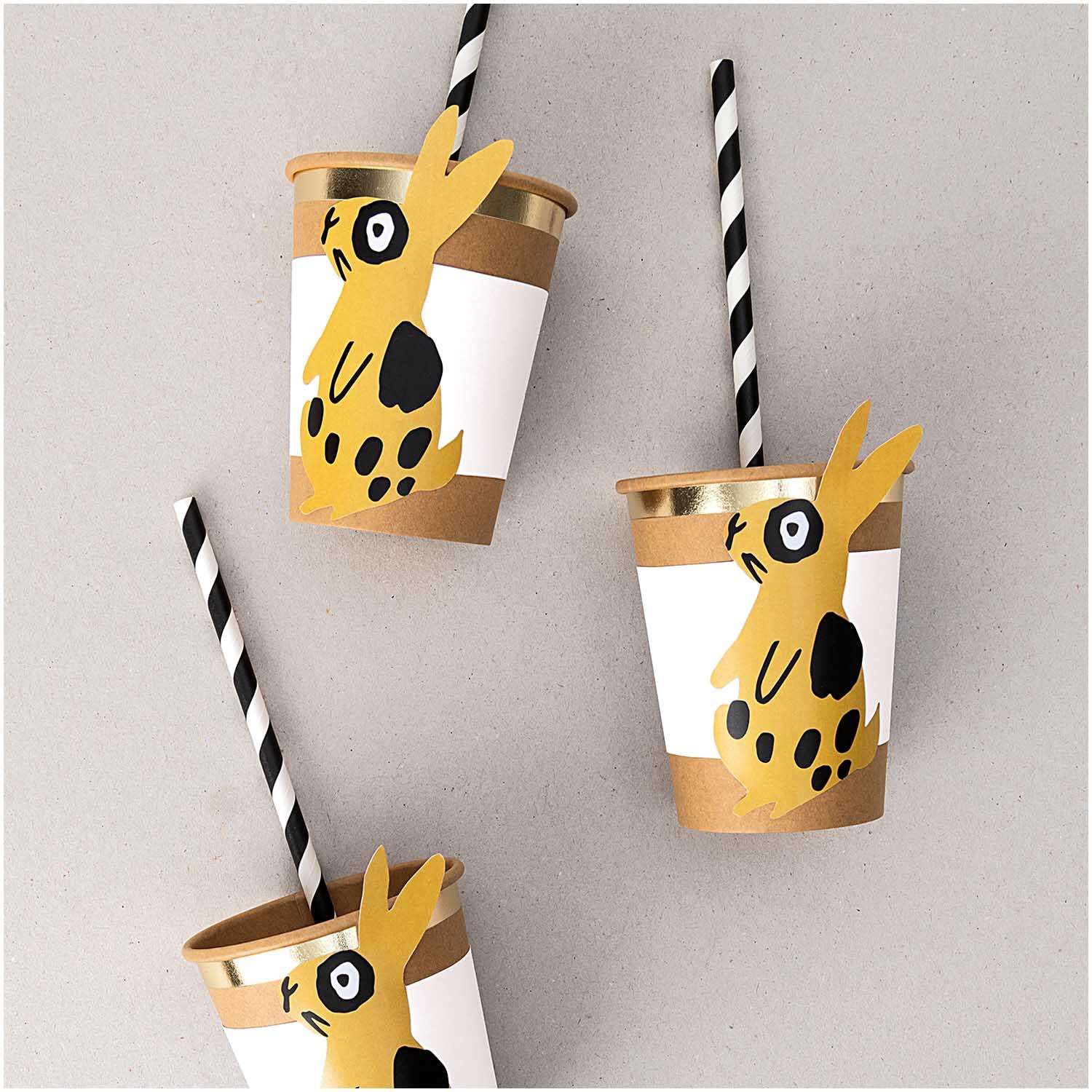 Papiermanschetten Hase weiß 6 Stück Papiermanschetten Hase weiß 6 Stück