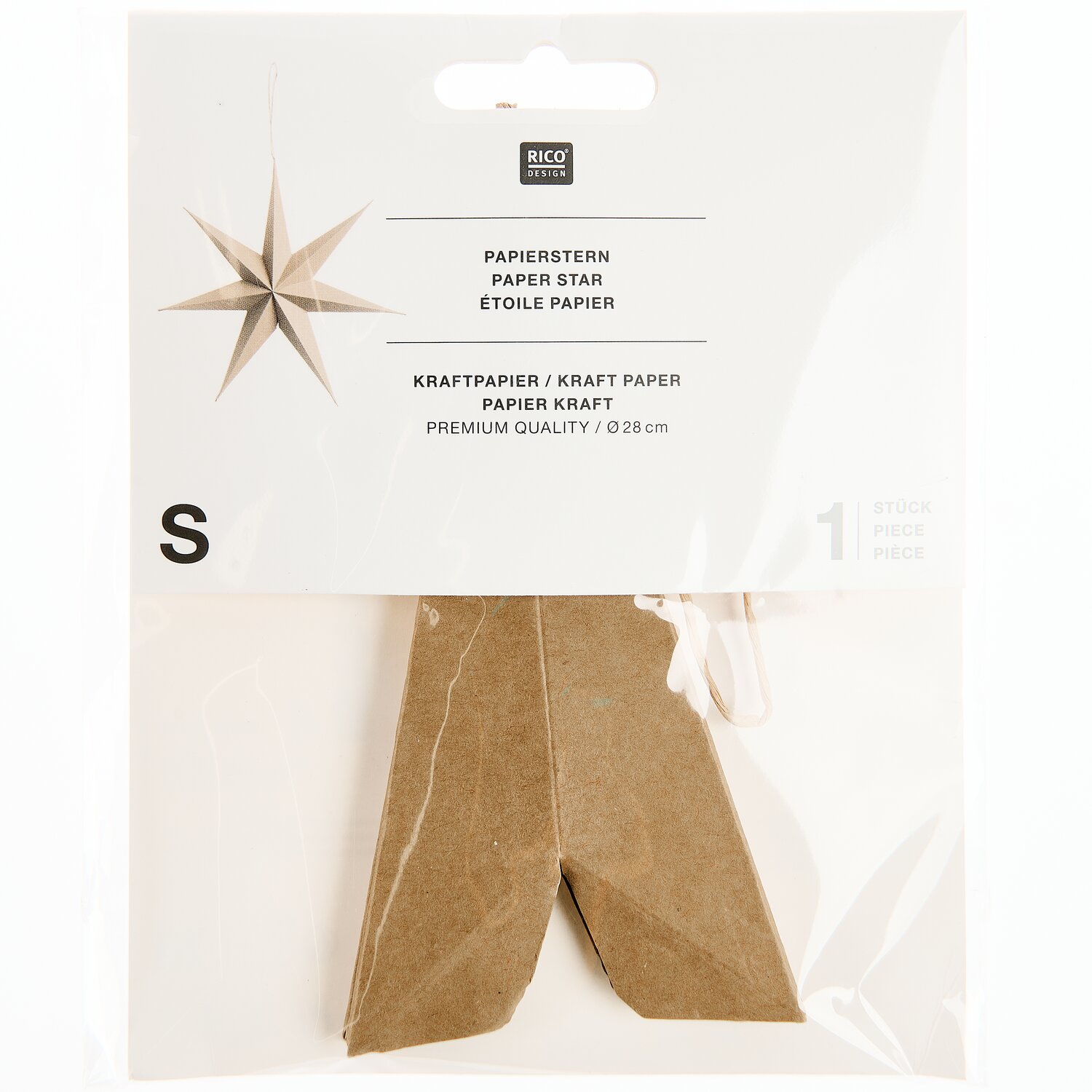 Papierstern Kraftpapier 28cm von Rico Design
