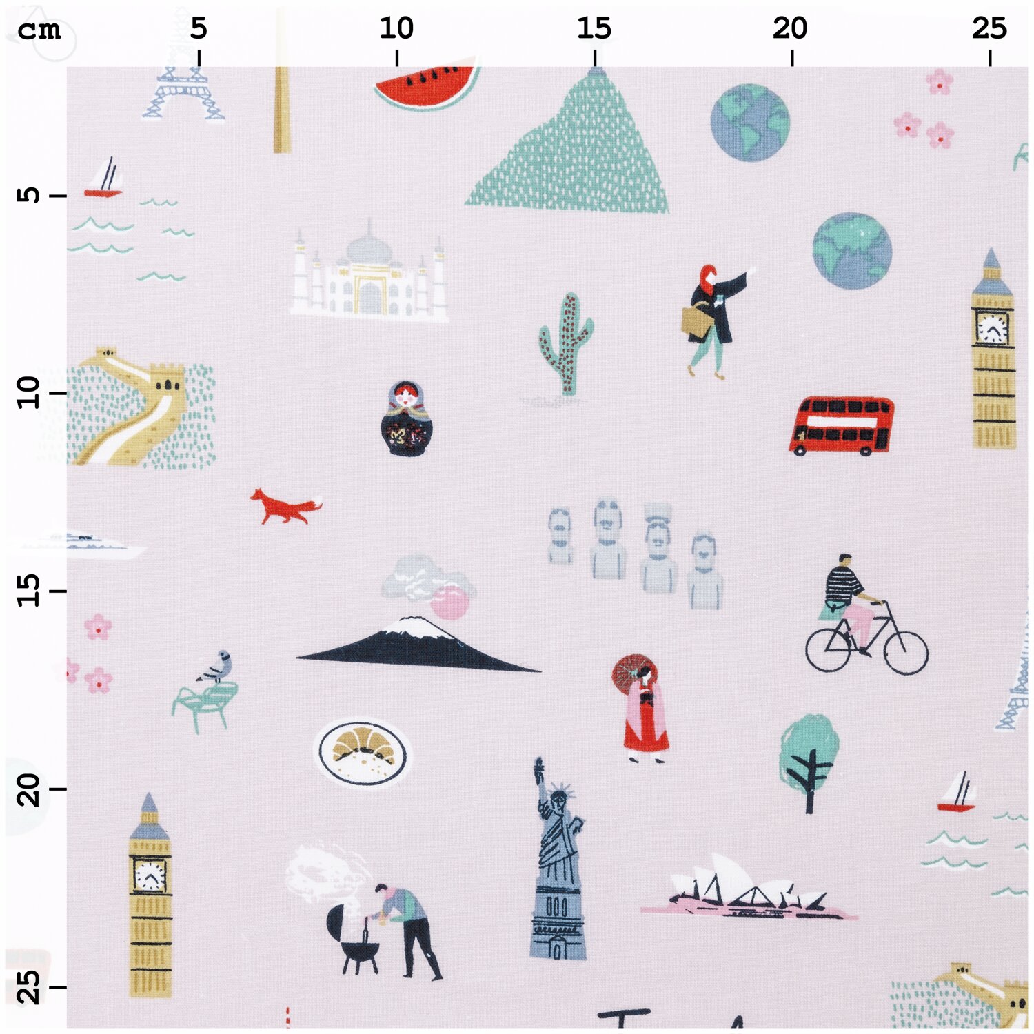 Druckstoff Travel the World flieder 50x140cm von Rico Design