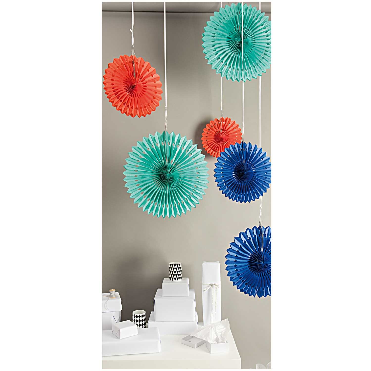 Wabenpapier Blumen mehrfarbig 3 Stück Wabenpapier Blumen mehrfarbig 3 Stück