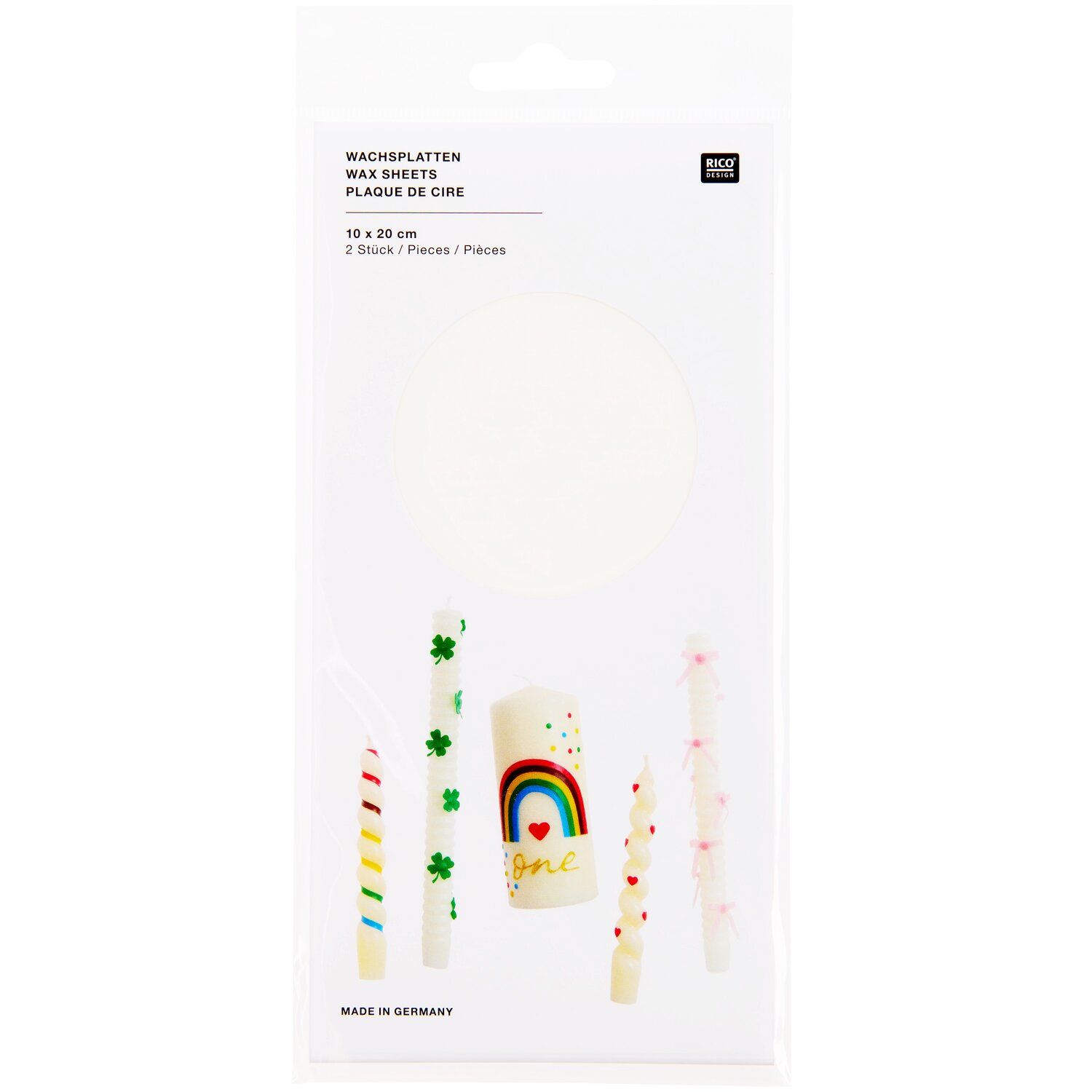 Wachsplatte 24x11cm Farbe Weiß von Rico Design