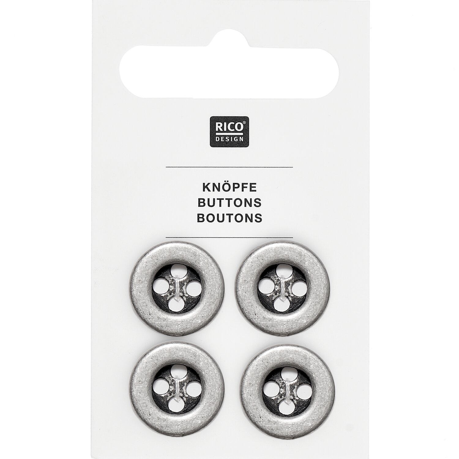 Trachtenknöpfe flach 15x15cm 4 Stück von Rico Design