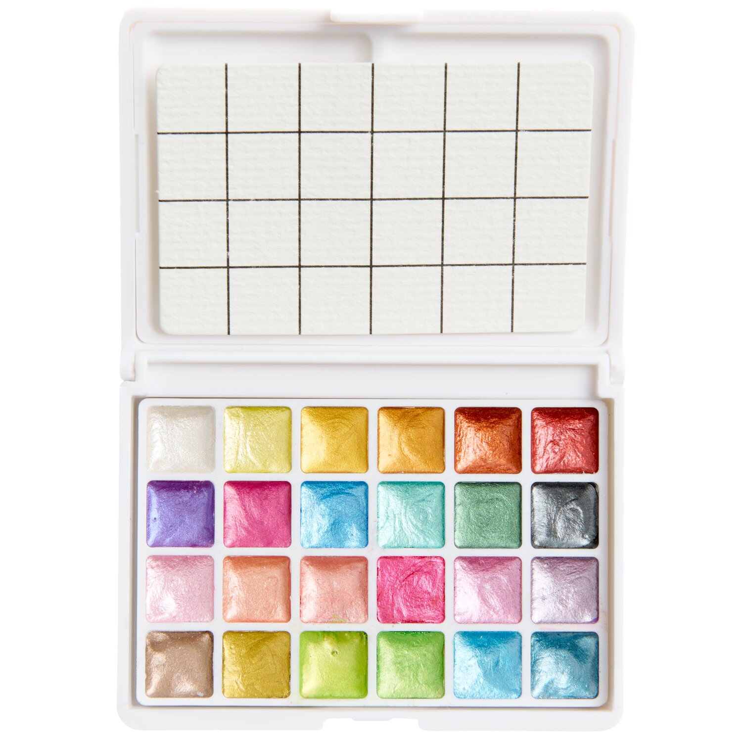 Mini Aquarellfarbkasten Metallic 24 Farben von Rico Design