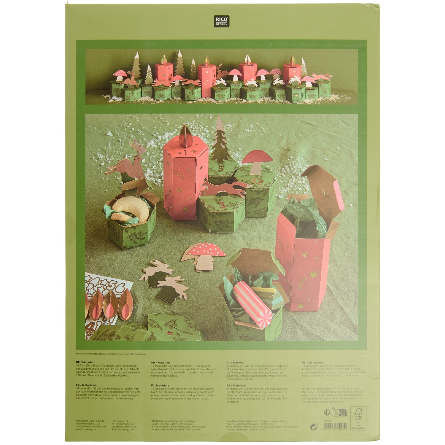Adventskalender Bastelset Waldtiere von Rico Design