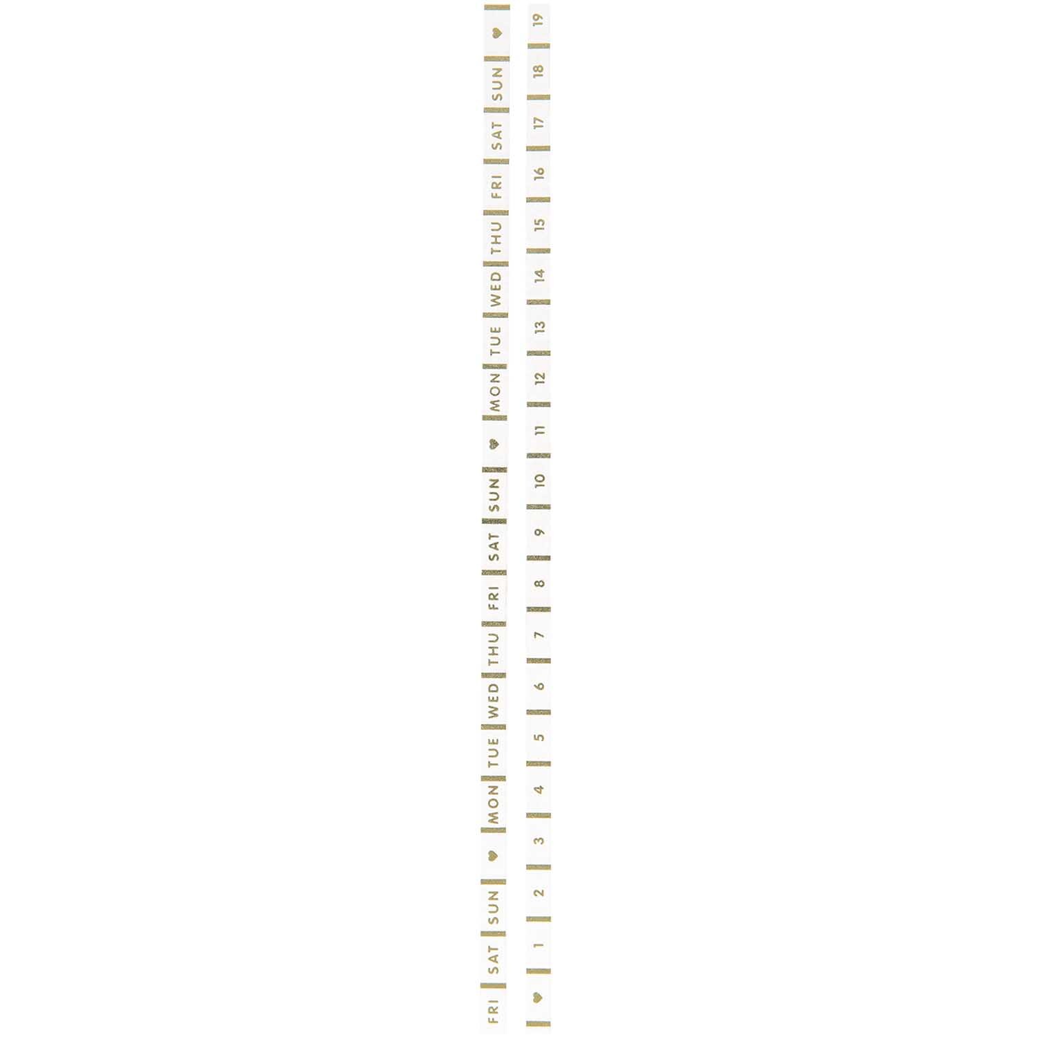 Paper Poetry Tapes Wochentage & Datum weiß-gold 5mm 10m 2 Stück Paper Poetry Tapes Wochentage & Datum weiß-gold 5mm 10m 2 Stück