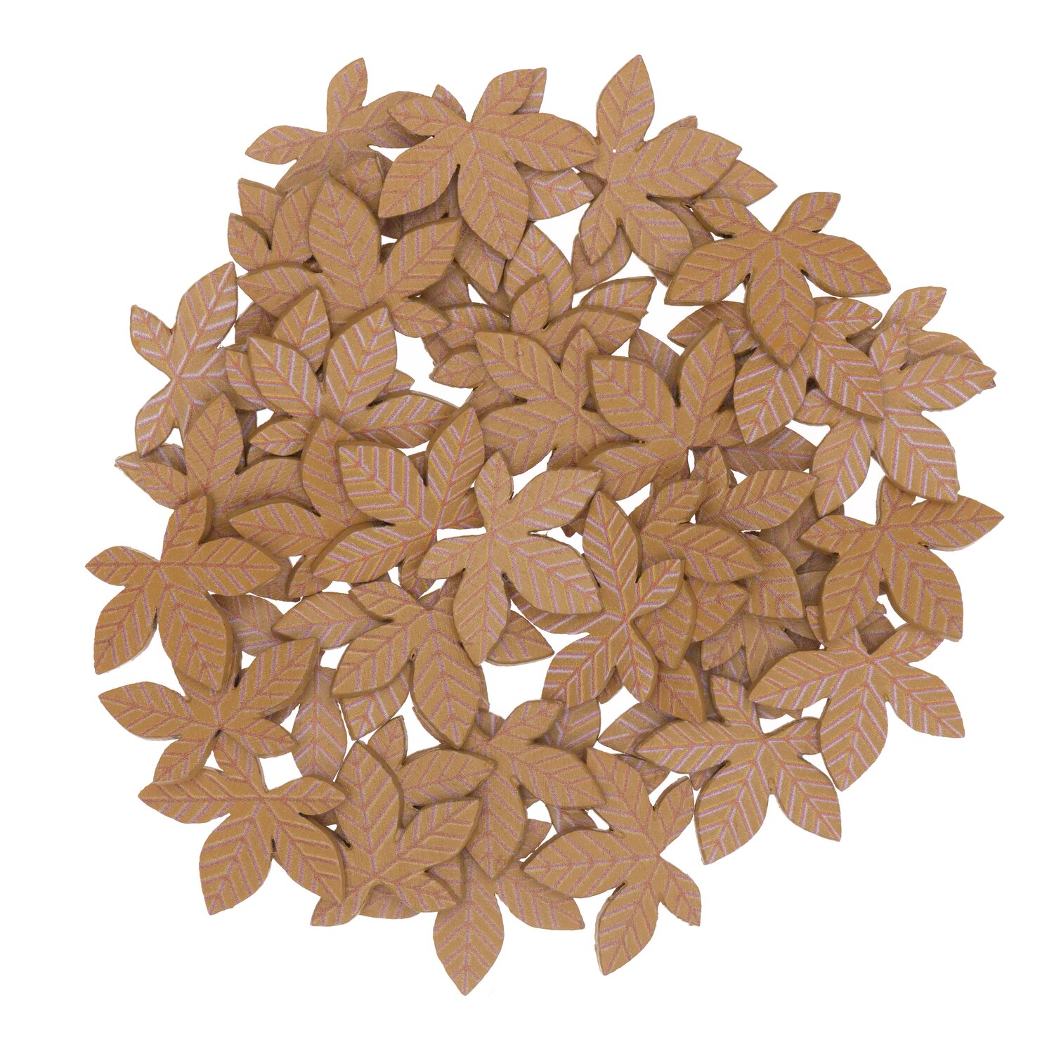 Holzstreu Blatt braun 48 Stück: Dekorative braune Blätter aus Holz, ideal für Bastelprojekte.