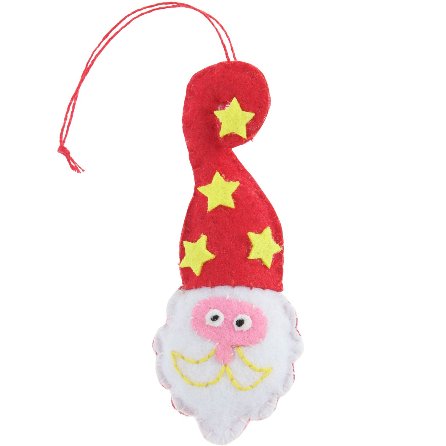 Aufhänger Filz-Santa mit Sternen Rot/Weiß 10x4x1,8cm von Rico Design